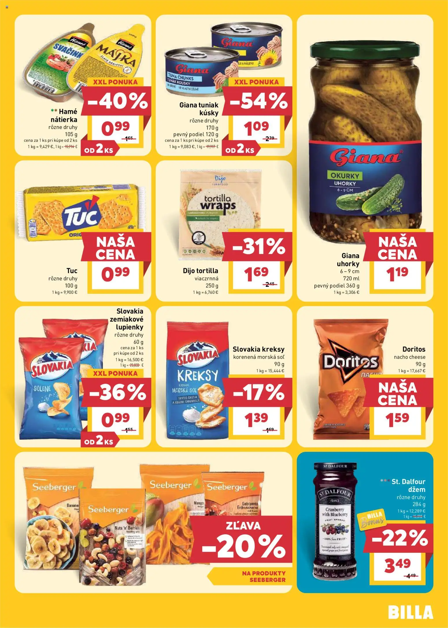 Nové Billa akcie – leták je platný od 15.07.2026 | Strana: 15 | Produkty: Džem, Tortilla, Nátierka, Uhorky