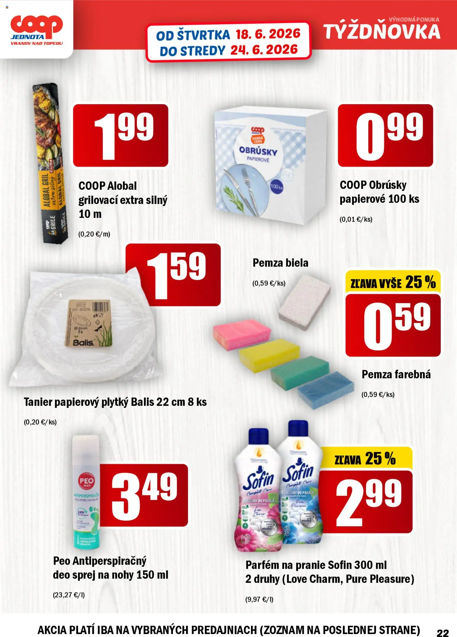 Nové COOP Jednota akcie – leták je platný od 18.06.2026 | Strana: 22