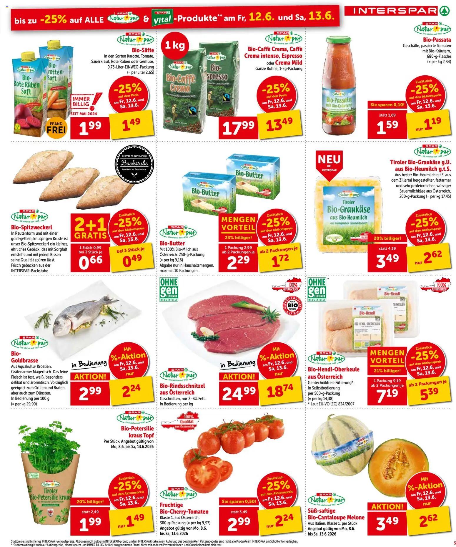 Interspar Flugblatt - Osttirol gültig ab 11.06.2026 | Seite: 5 | Produkte: Melone, Saft, Tomaten