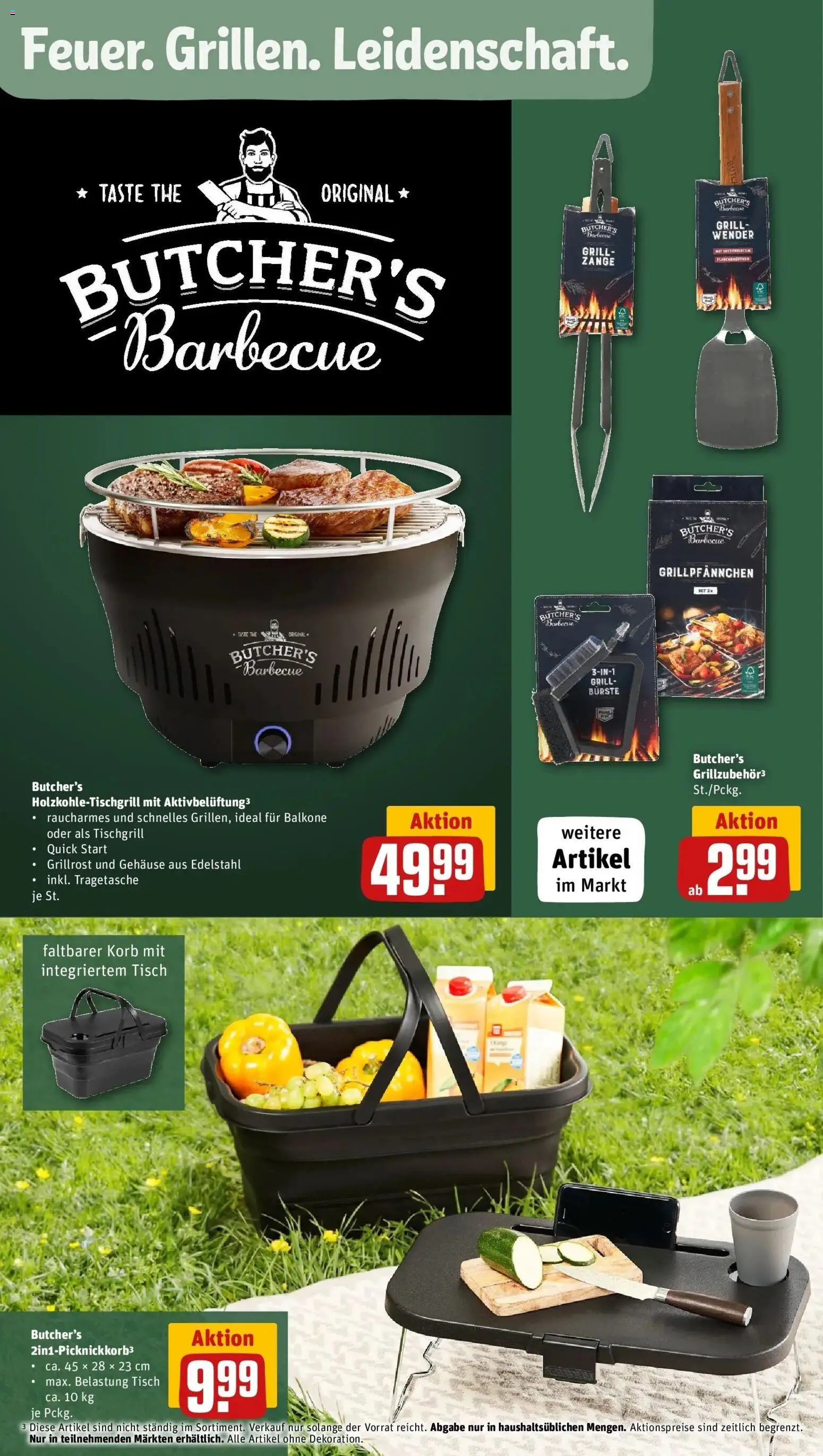 REWE Prospekt ab 04.05.2026 zum Blättern » Angebote | Seite: 32 | Produkte: Grill, Tisch, Korb, Bürste