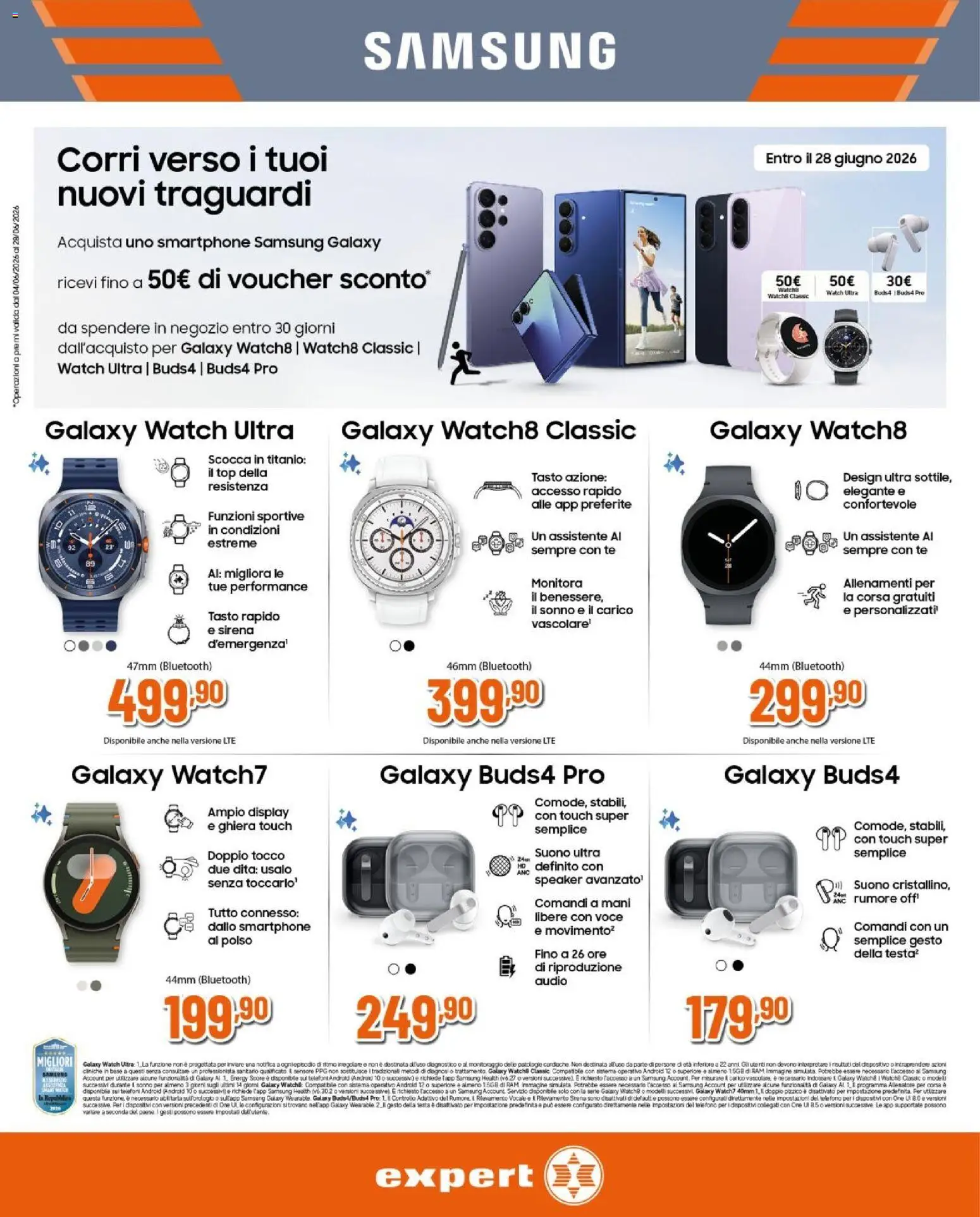 Volantino Expert del 04.06.2026 | Pagina: 7 | Prodotti: Smartphone samsung, Top, Telefono, Audio