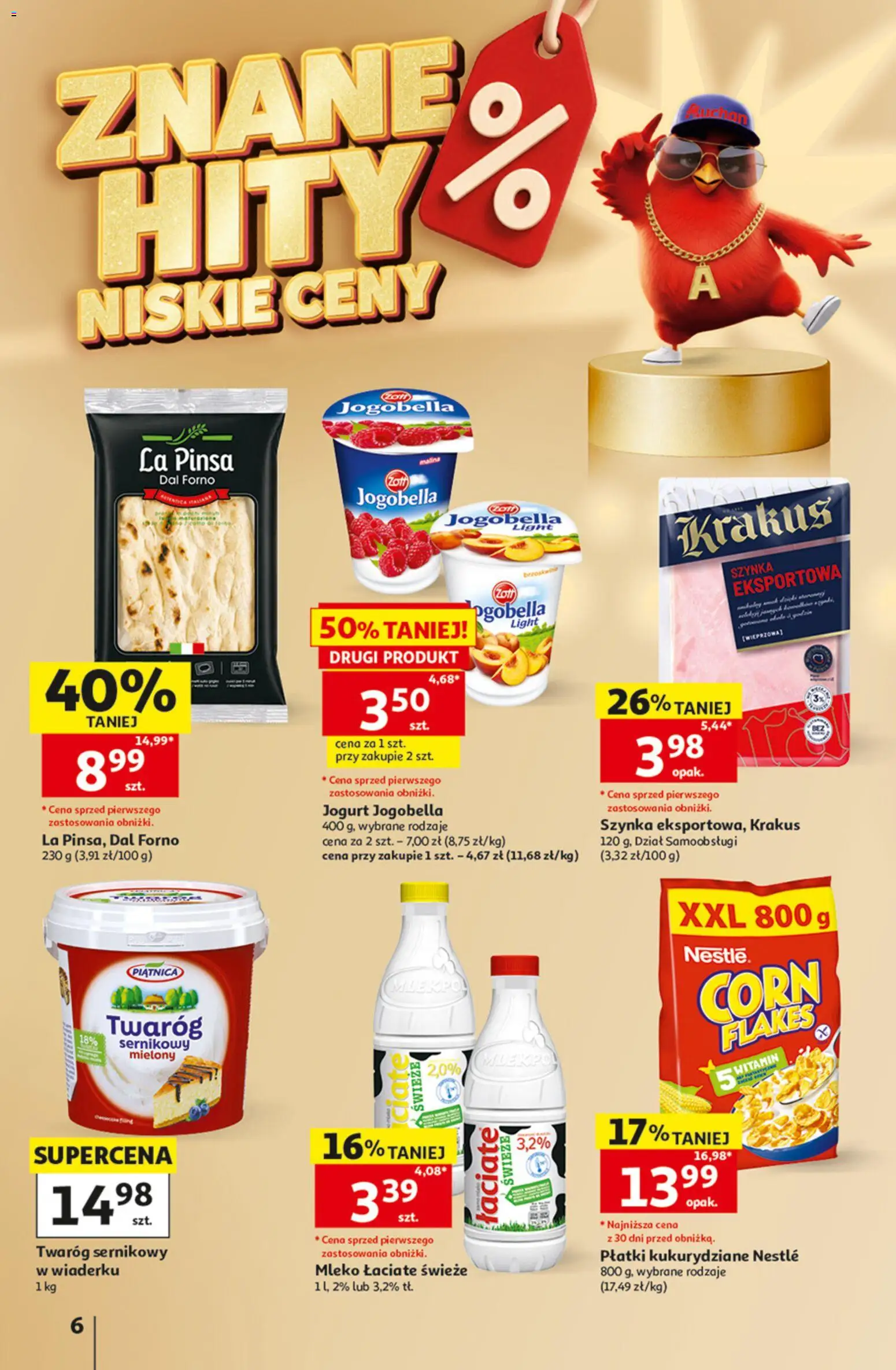 Auchan gazetka - Hipermarket od 08.10.2026 | Strona: 6 | Produkty: Piątnica, Mleko, Jogurt, Płatki