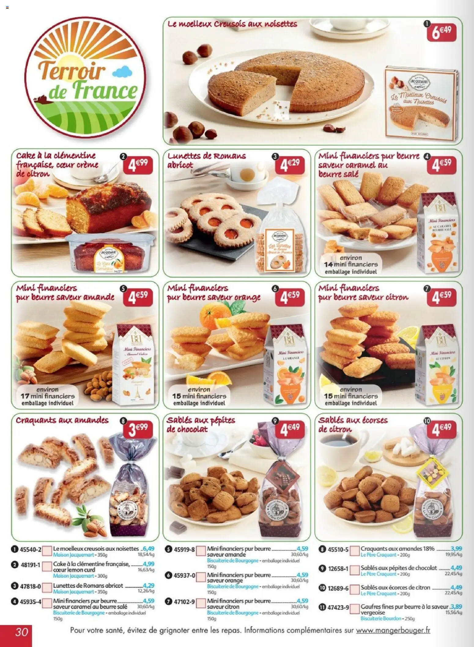 {H1} | Page: 30 | Produits: Abricot, Citron, Bourgogne, Chocolat