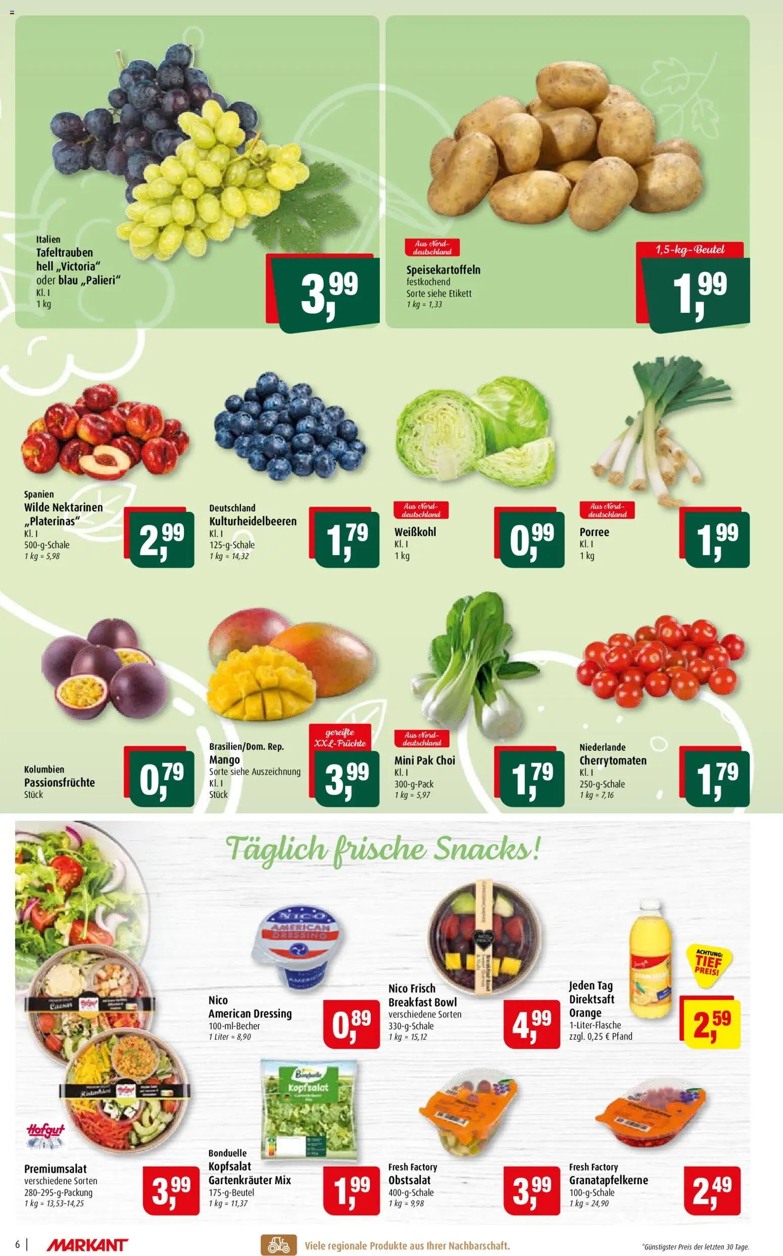 Markant Prospekt – gültig ab 10.08.2026 | Seite: 6 | Produkte: Nektarinen, Dressing, Mango