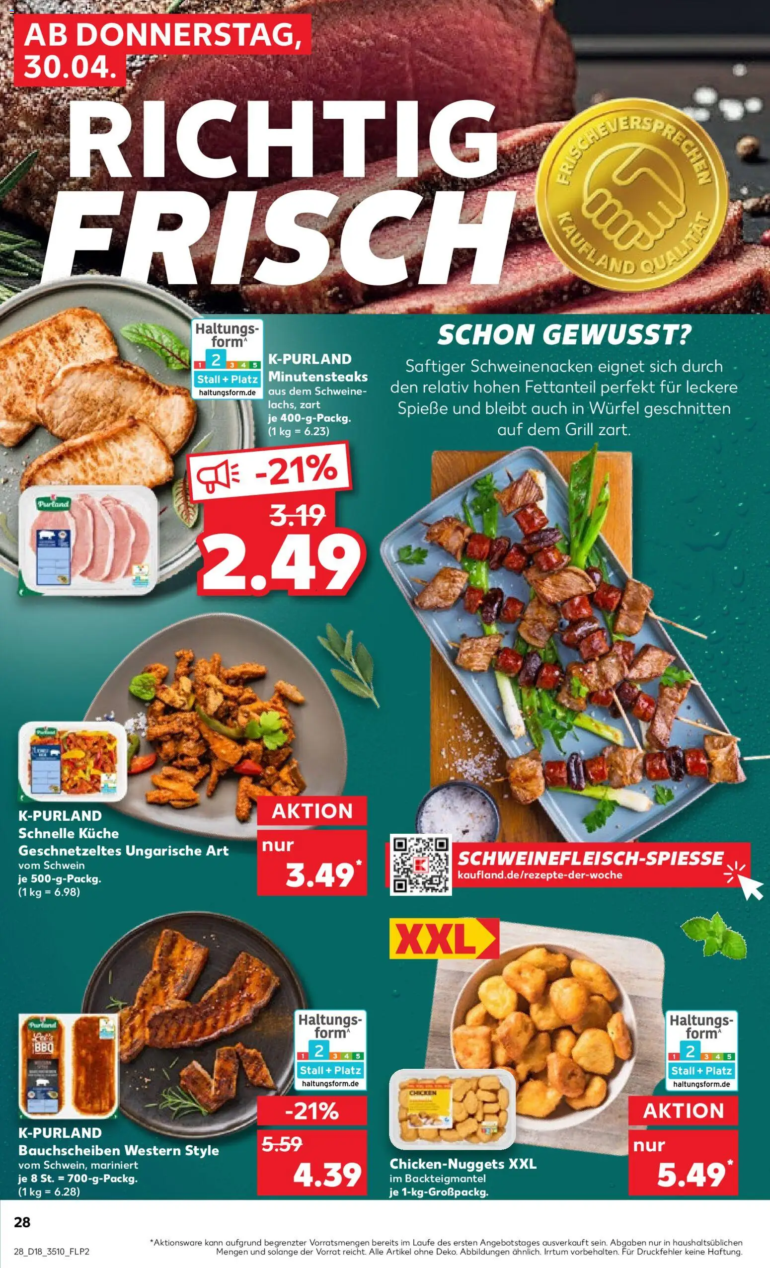 Kaufland Prospekt Zeitz	 – gültig ab 30.04.2026 | Seite: 28 | Produkte: Grill, Schweinenacken, Spieße, Schweinefleisch
