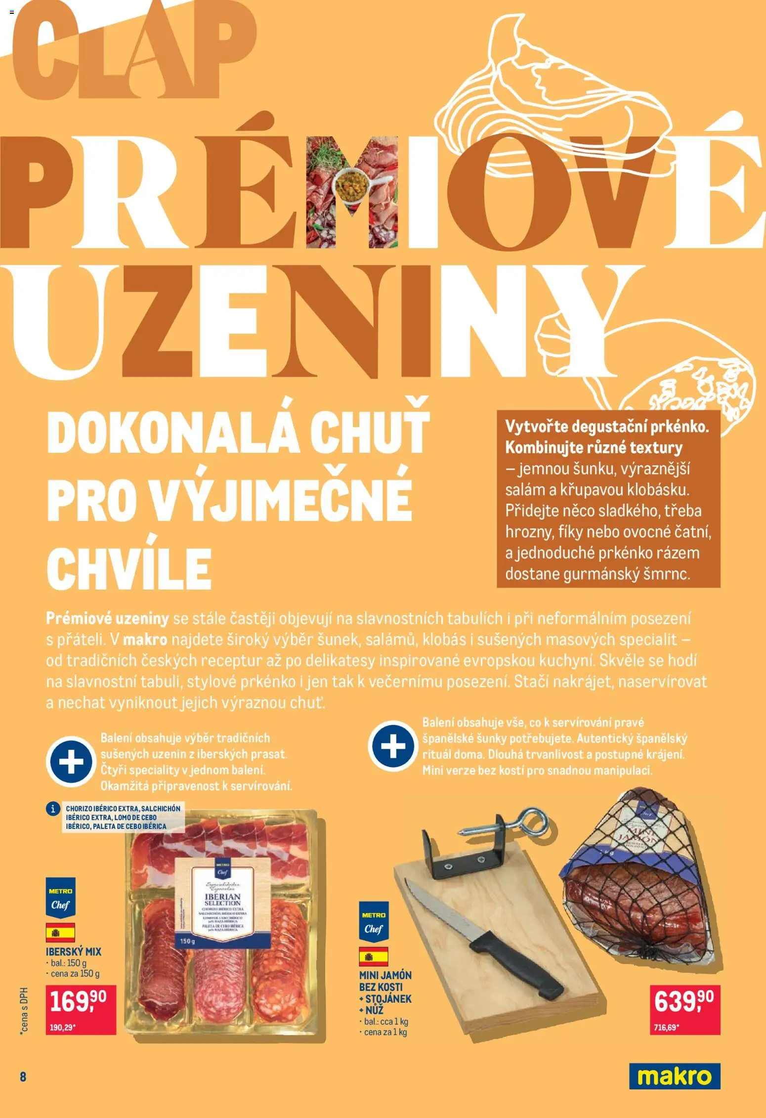 Makro leták - Pro milovníky jídla od 21.10.2026 | Strana: 8 | Produkty: Salám, Jamon, Uzeniny, Speciality