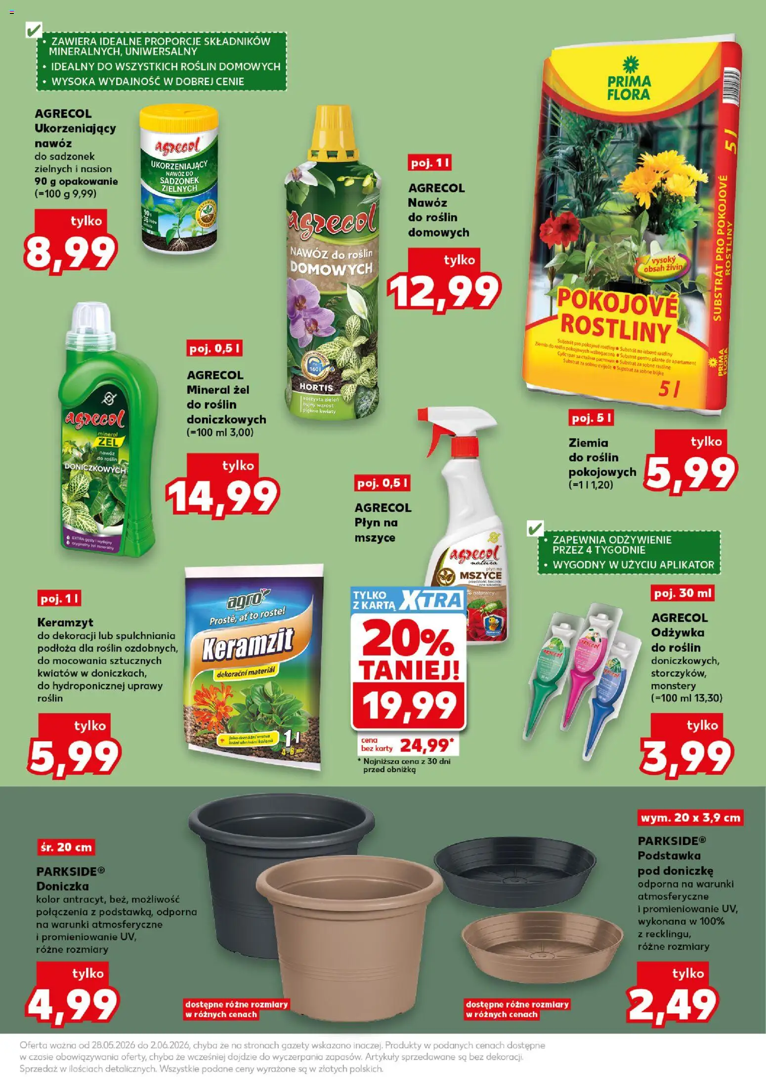 Kaufland Polsko leták - Wiosenne inspiracje od 28.05.2026 | Strana: 9 | Produkty: Substrát, Karty, Pokojové rostliny, Flora