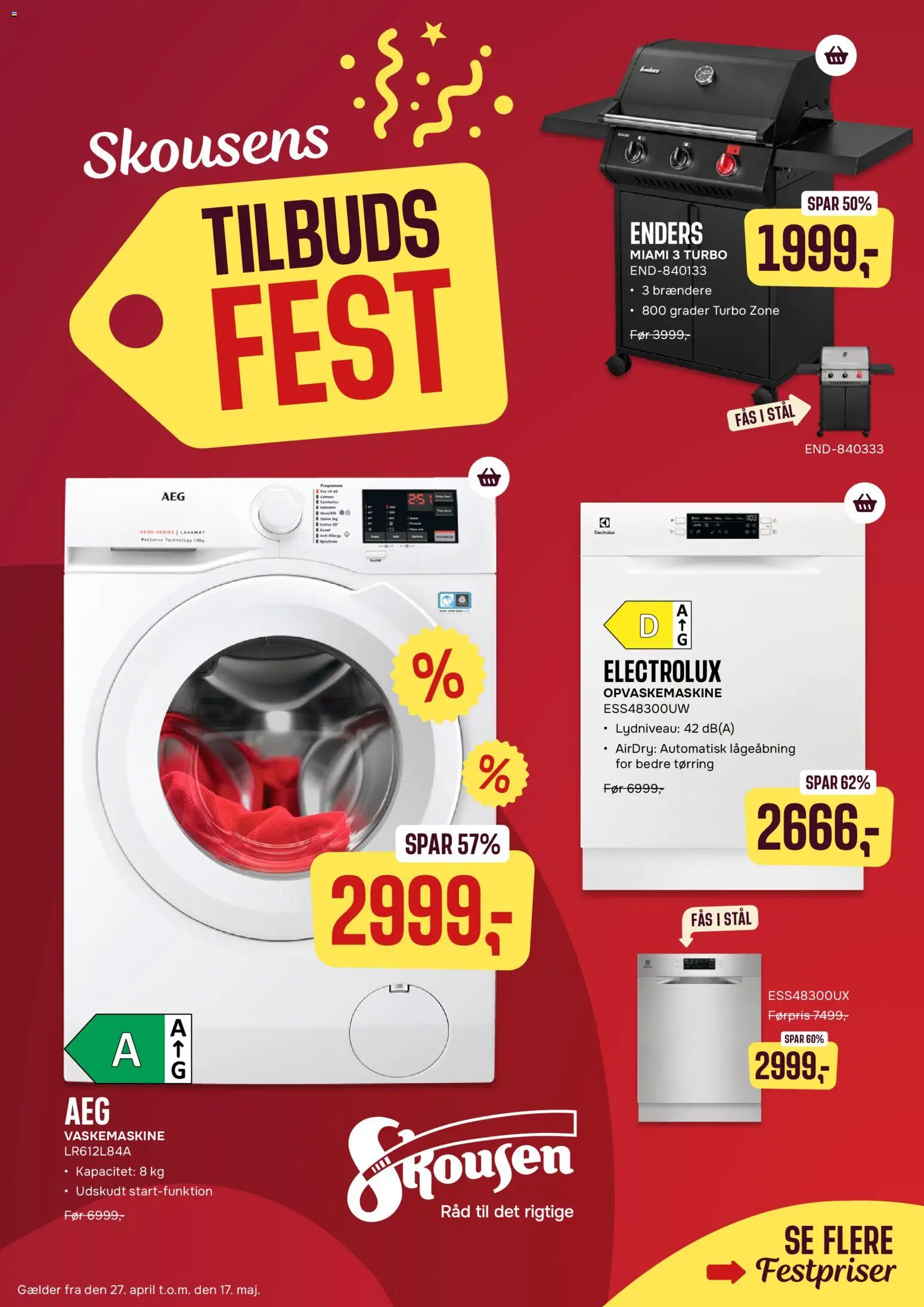 Skousen tilbudsavis – gyldig fra 27.04.2026 | Side: 1 | Produkter: Vaskemaskine, Opvaskemaskine