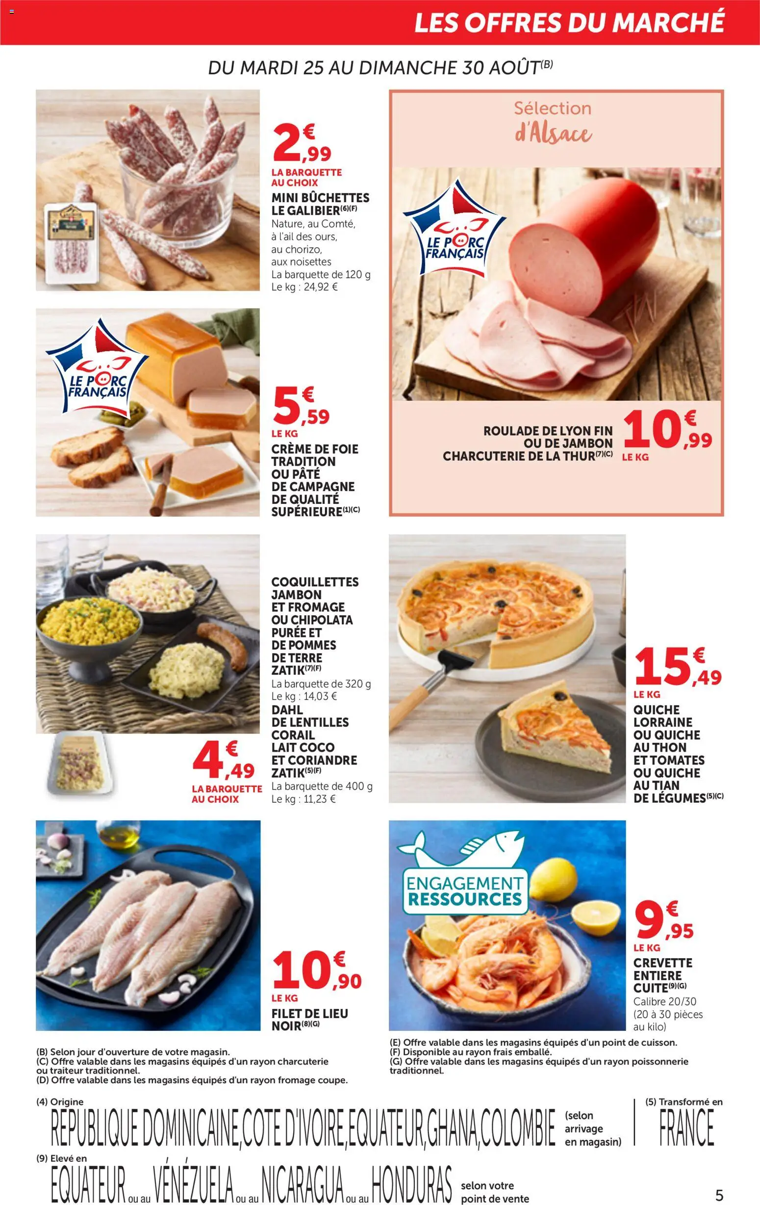 {H1} | Page: 5 | Produits: Lentilles, Crevette, Lait, Jambon