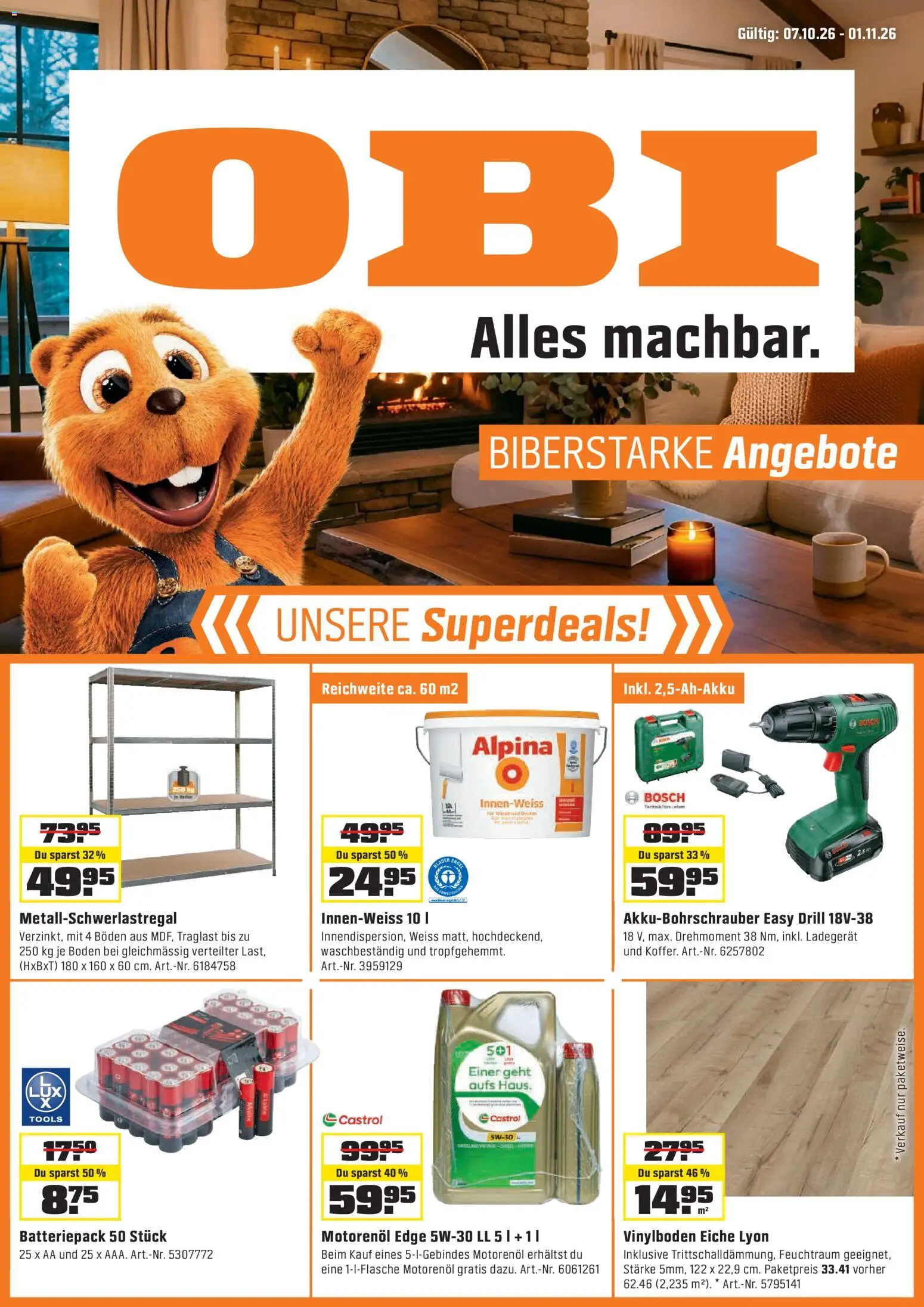 OBI Einsiedeln Aktionen 07.10. - 01.11. | Prospekt