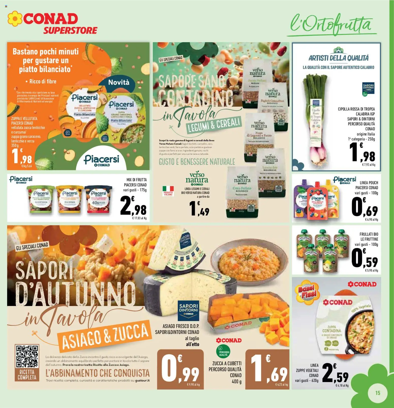 Volantino Conad del 21/10/2026 | Pagina: 15 | Prodotti: Cereali, Fagioli, Frutta, Farro