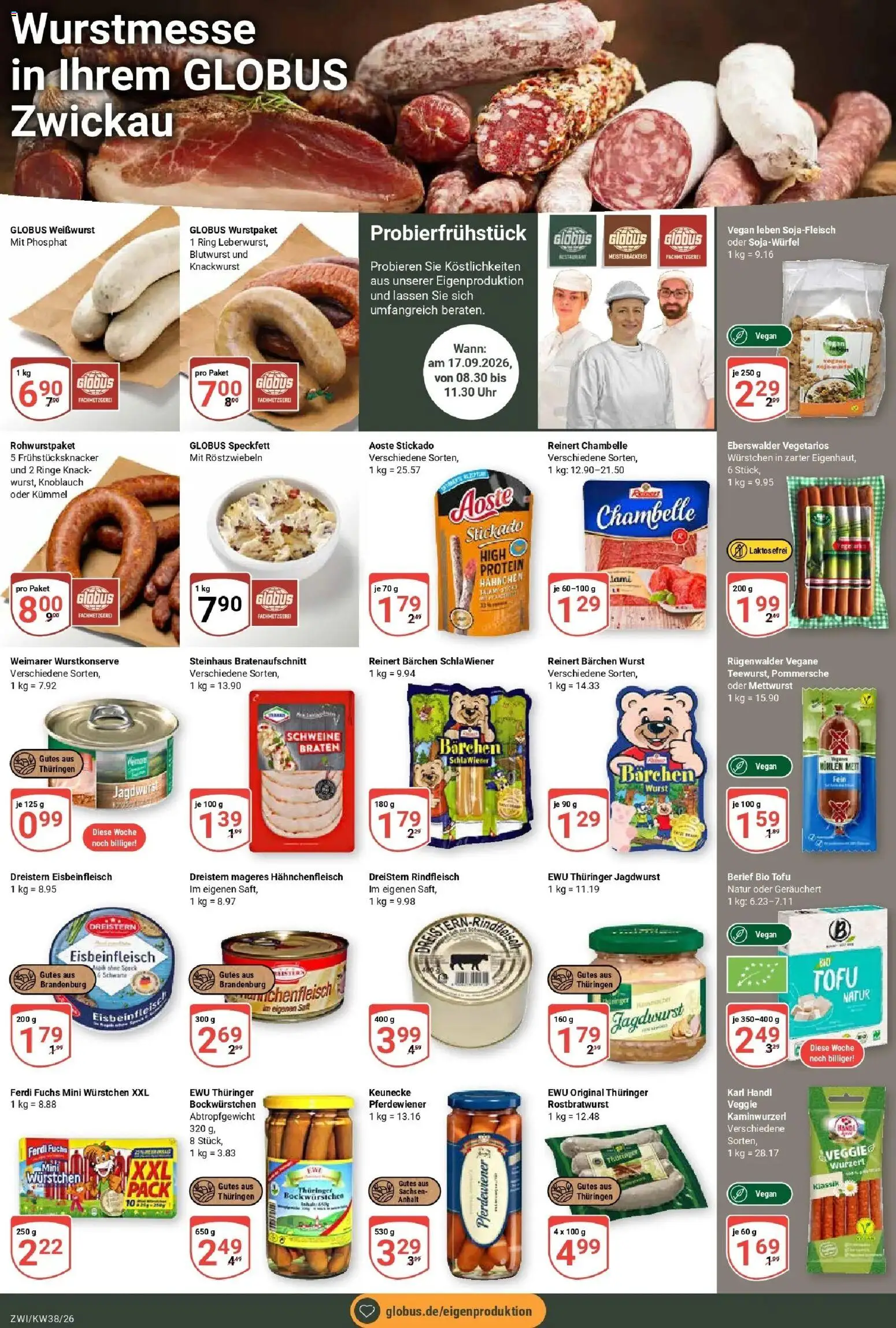 Globus Prospekt Zwickau (ab 14.09.2026) » Angebote online | Seite: 15 | Produkte: Wurst, Knoblauch, Rindfleisch, Uhr