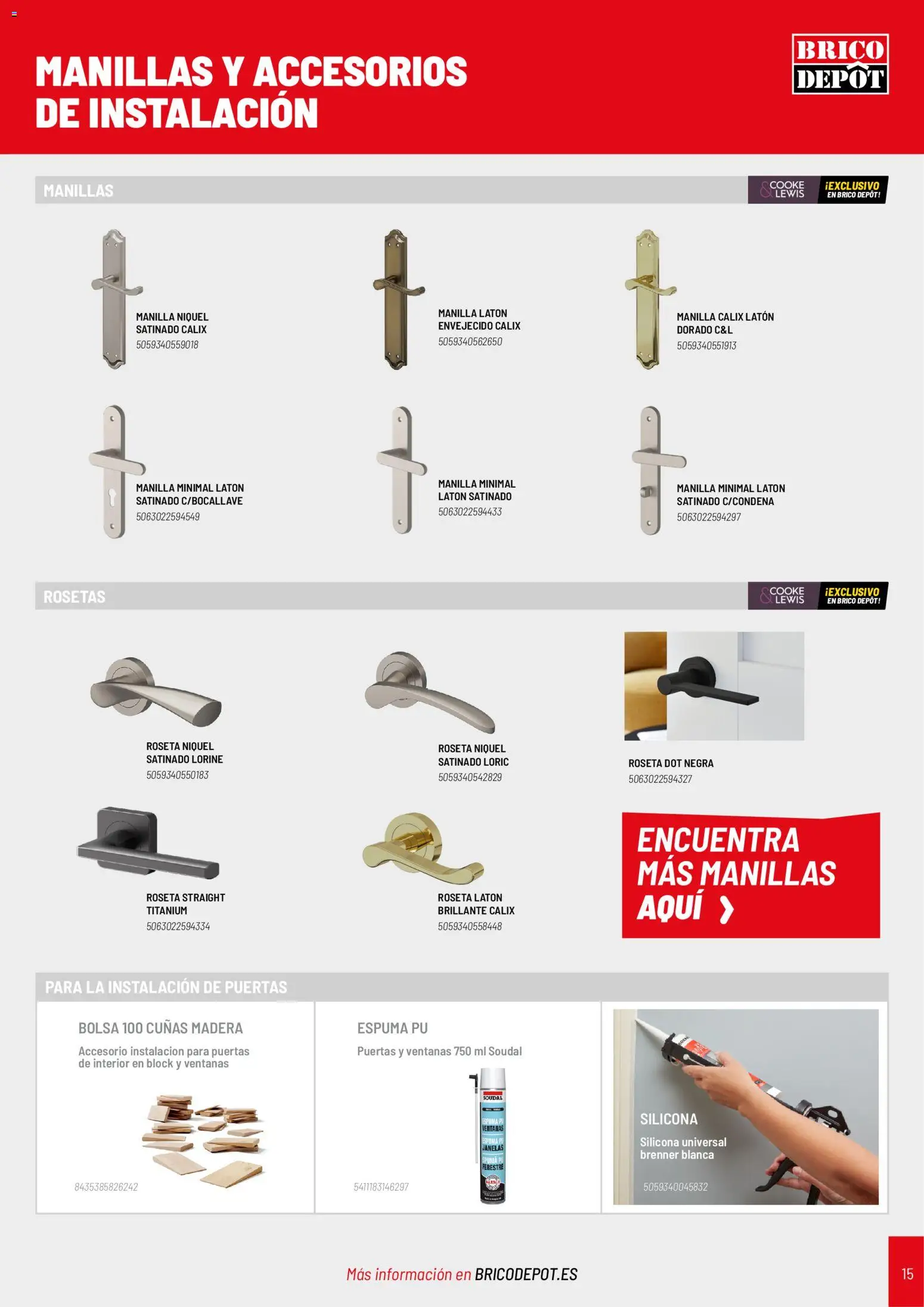Brico Depôt Puertas y Ventanas │ válido desde el 07/10/2026 | Página: 15 | Productos: Espuma, Bolsa, Puertas