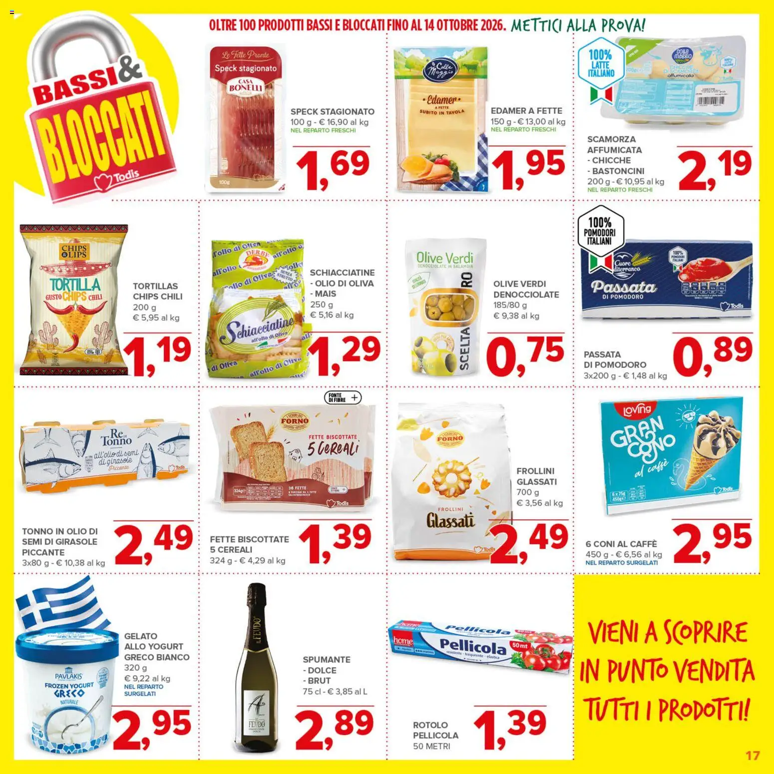 Volantino Todis del 03/09/2026 | Pagina: 17 | Prodotti: Pomodori, Mais, Forno, Olio di Oliva
