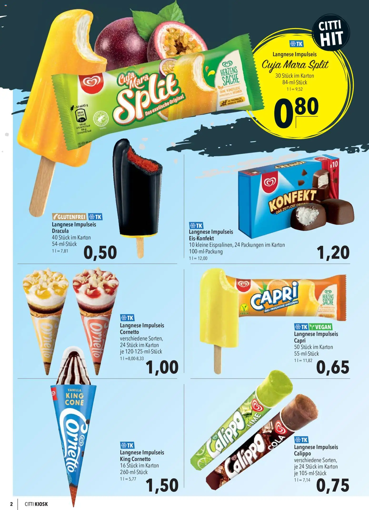 CITTI Markt Kioskwerbung – gültig ab 06.05.2026 | Seite: 2 | Produkte: Langnese, Cola
