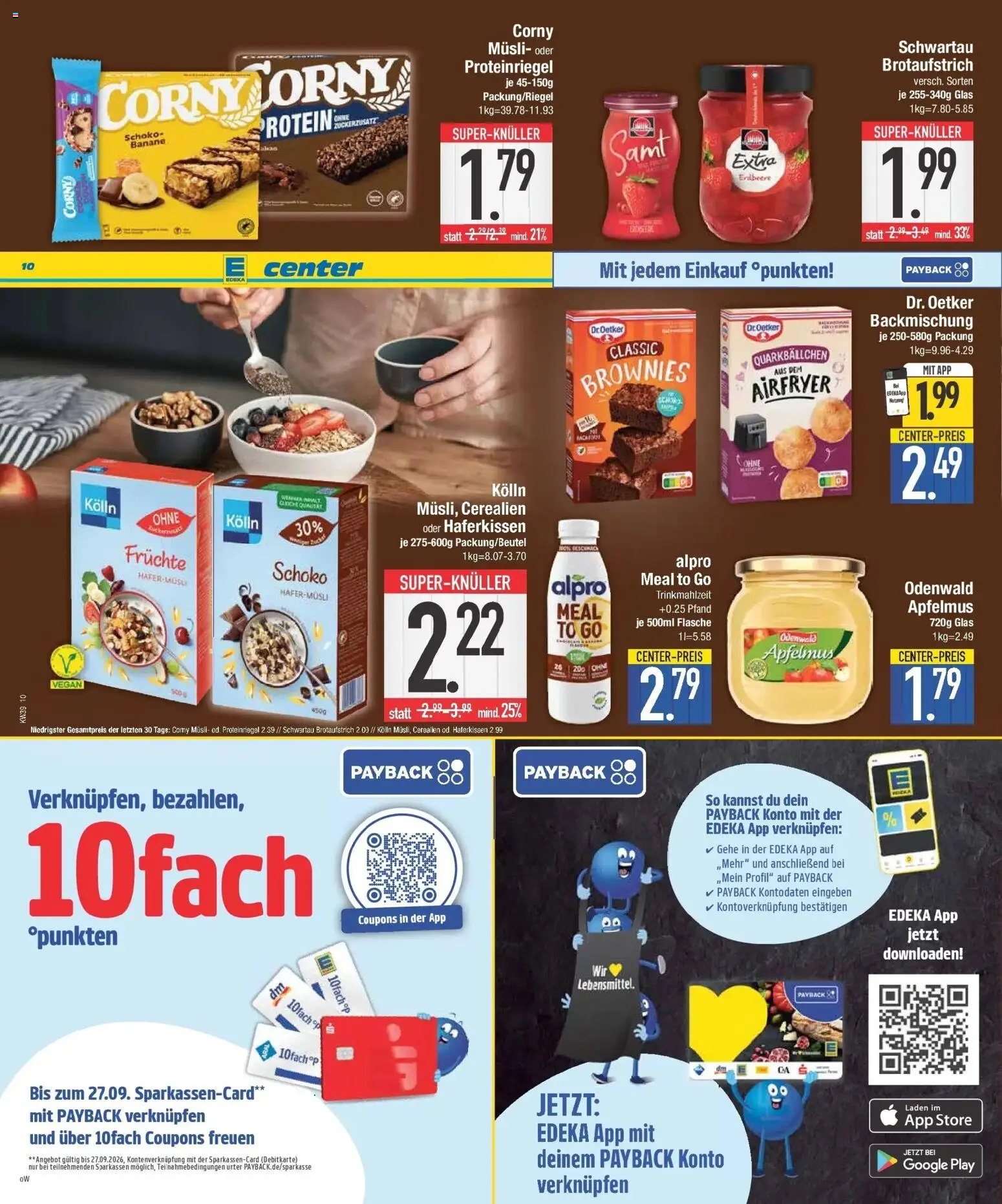 E center Prospekt Kolbermoor (ab 21.09.2026) zum Blättern | Seite: 10 | Produkte: Musli, Kolln, Alpro, Apfelmus