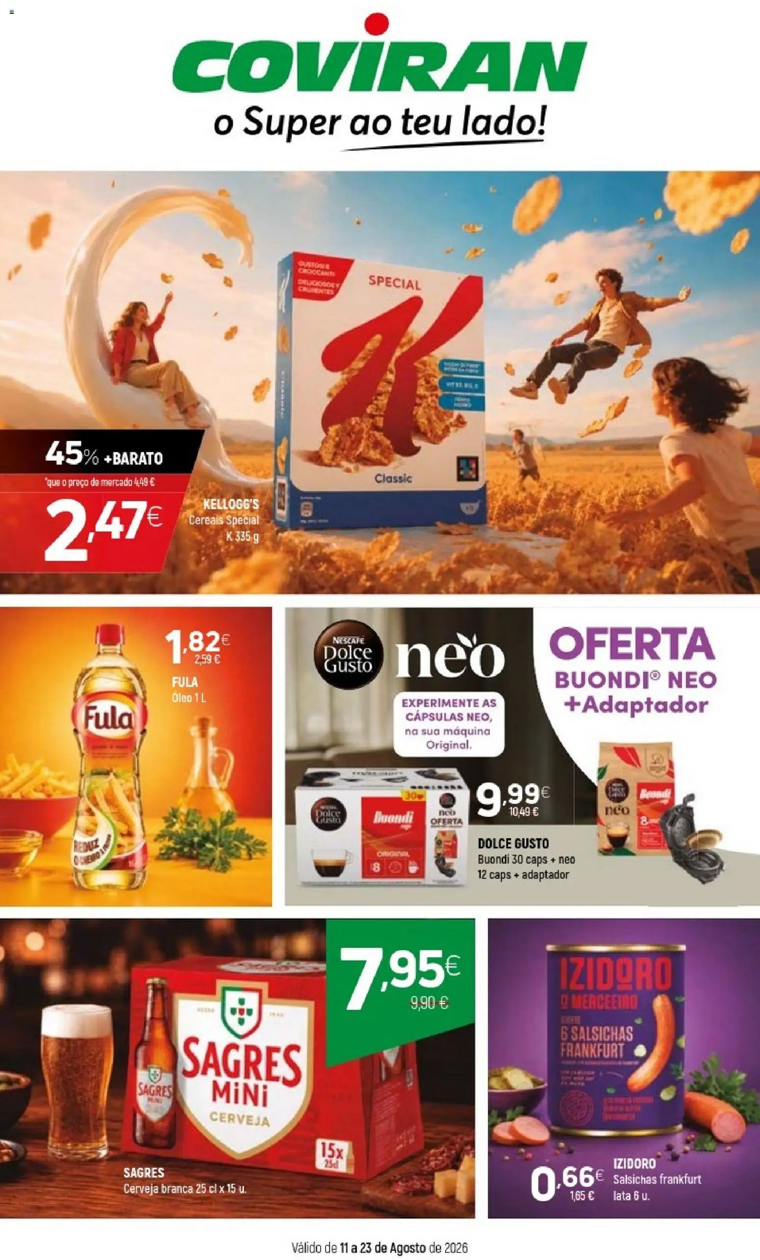 Coviran folheto │ válido de 11/08/2026 | Página: 1 | Produtos: Adaptador, Óleo, Dolce gusto, Cereais