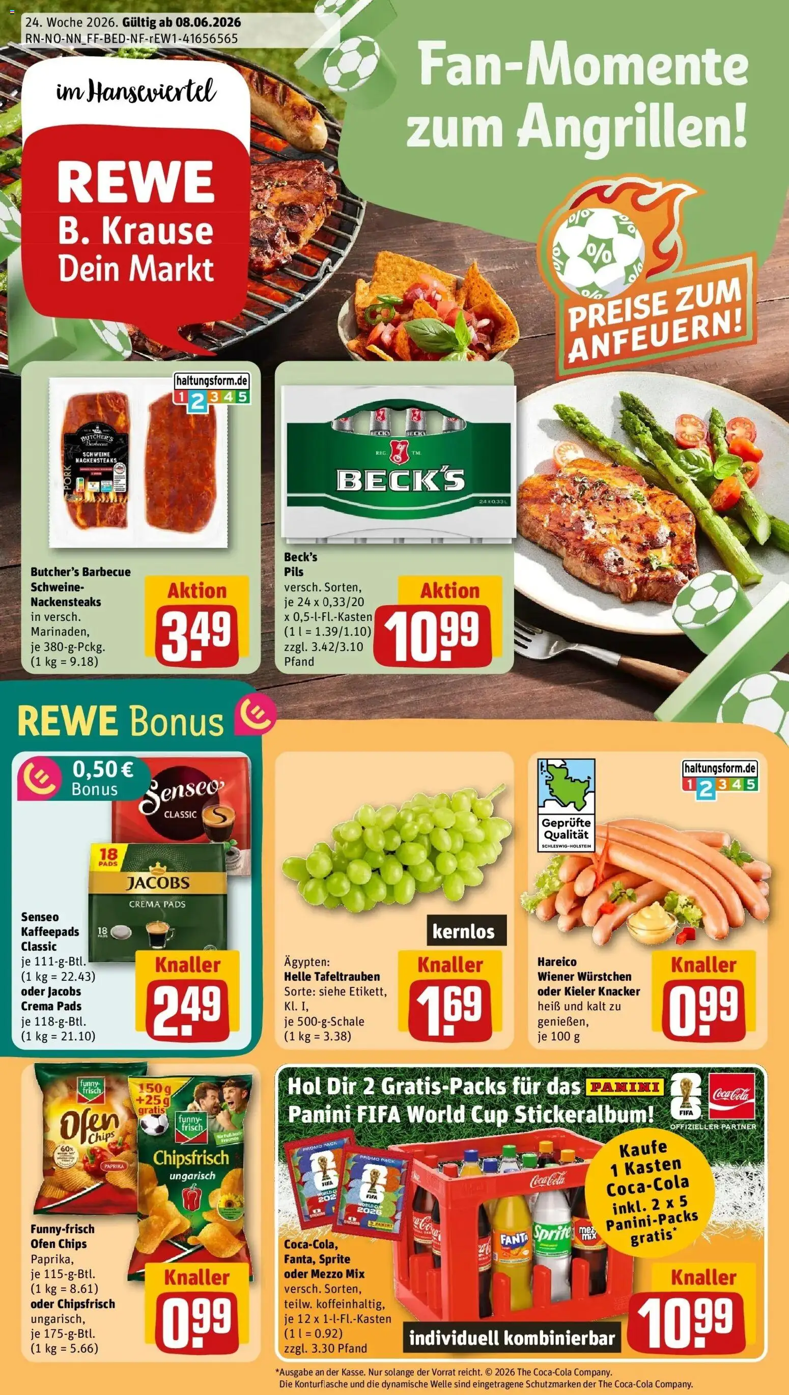 Rewe Prospekt Lüneburg – gültig ab 08.06.2026 | Seite: 1 | Produkte: Ofen, Senseo, Oder mezzo mix, Chips