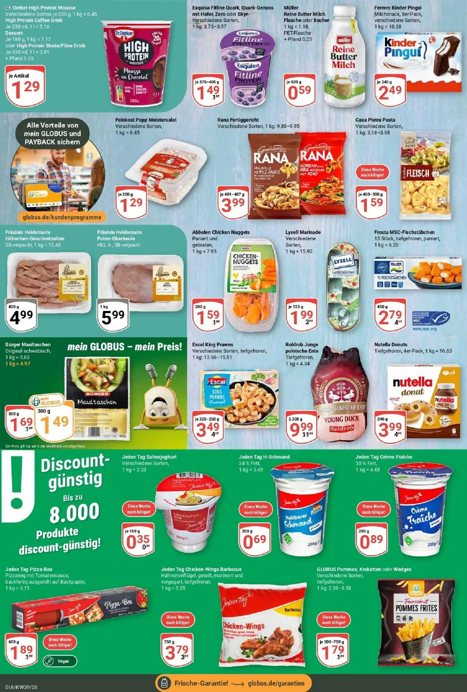 Globus Prospekt Duisburg (ab 21.09.2026) » Angebote online | Seite: 12 | Produkte: Nutella, Zucker, Pasta, Maultaschen