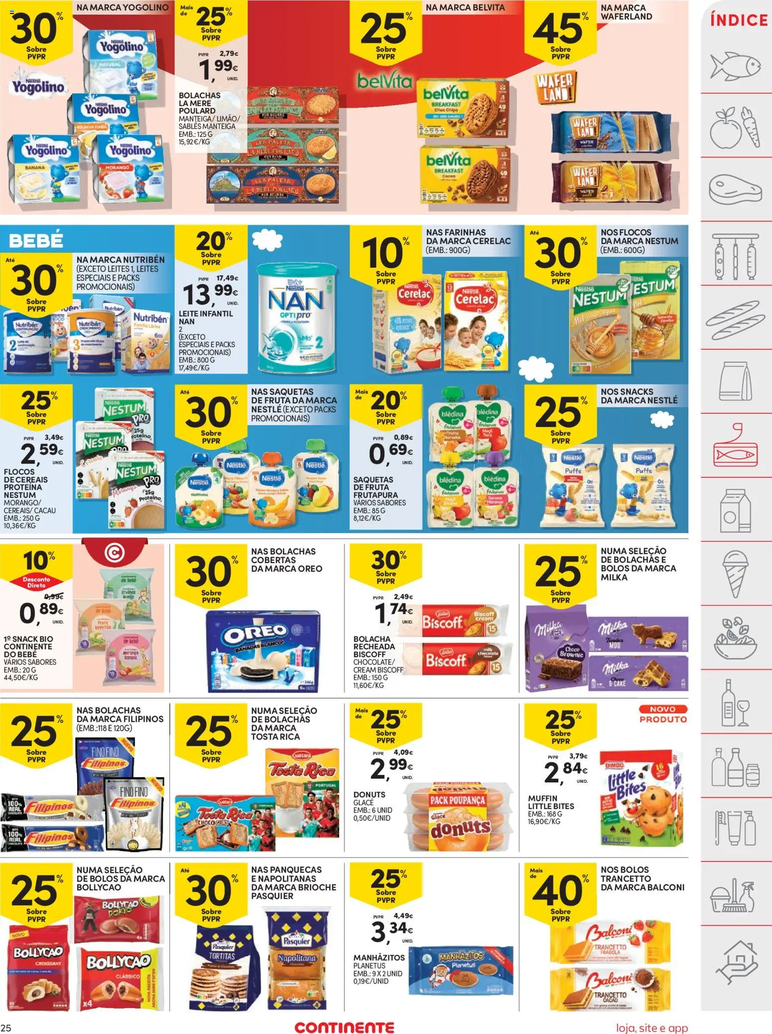 Continente folheto │ válido de 18/08/2026 | Página: 25 | Produtos: Filipinos, Bolachas, Brioche, Cacau