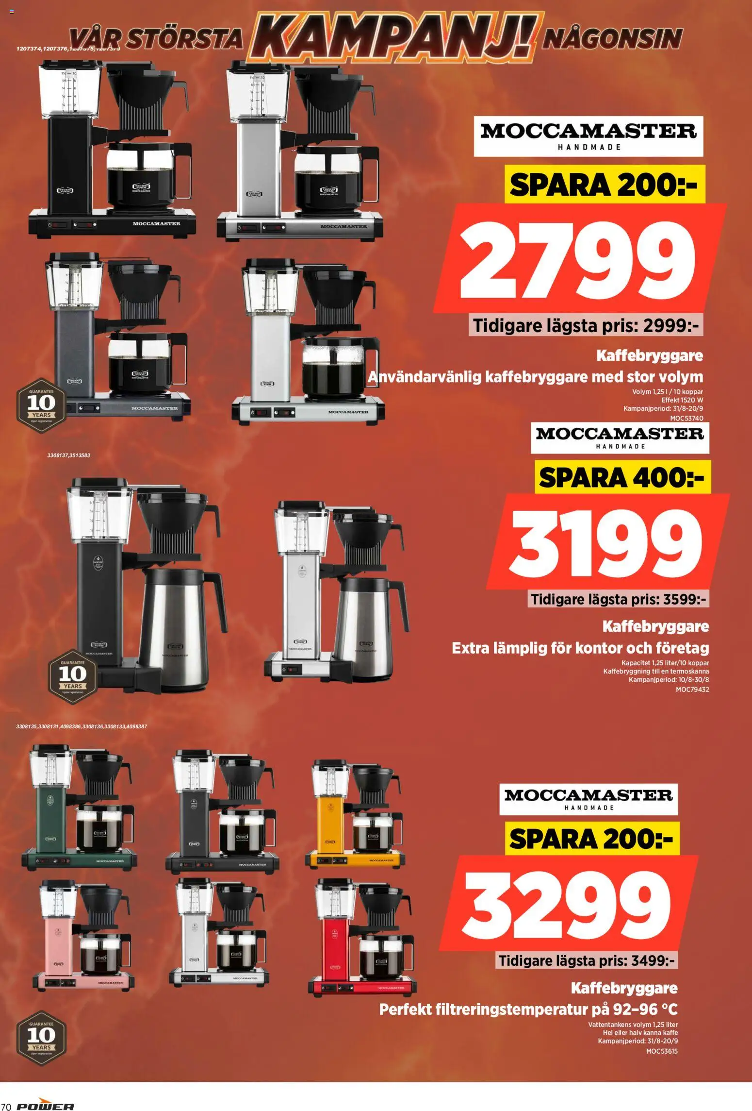 Power reklamblad aktuell från 31/08/2026 | Sida: 70 | Produkter: Kaffebryggare, Kaffe, Koppar