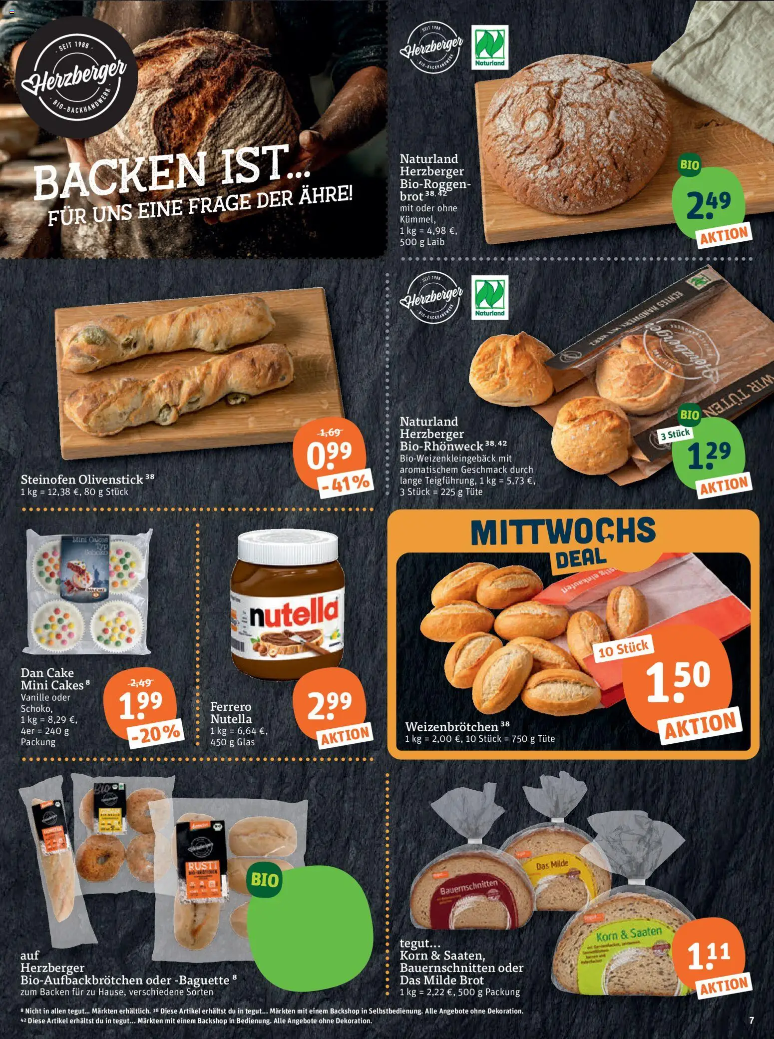 Tegut Prospekt – gültig ab 19.06.2026 | Seite: 9 | Produkte: Baguette, Nutella, Brot