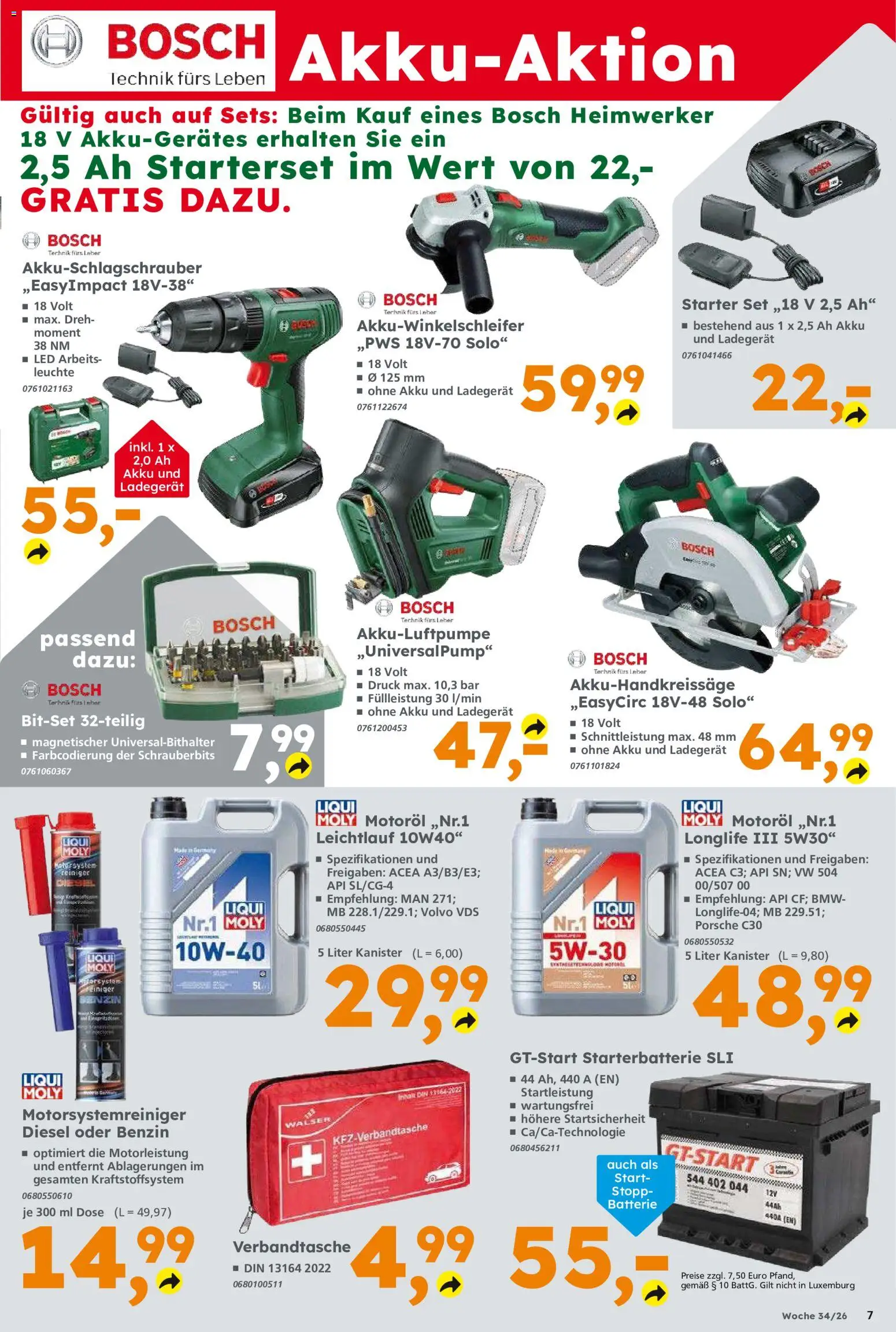 Globus Baumarkt Prospekt Weinstadt-Endersbach – gültig ab 17.08.2026 | Seite: 7 | Produkte: Bosch, Batterie, Ladegerät