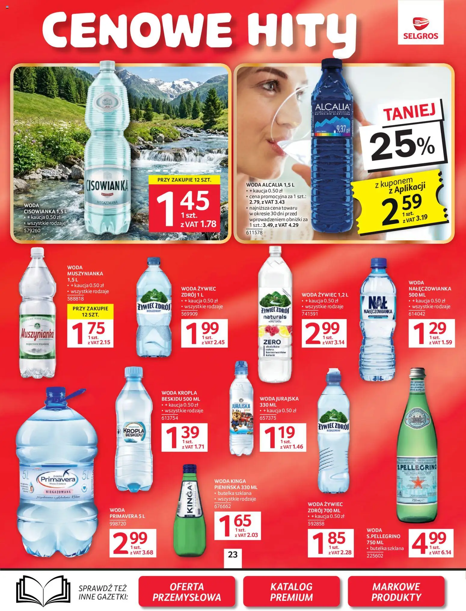 Selgros cash&carry gazetka od 02.06.2026 | Strona: 23 | Produkty: Woda żywiec, Muszynianka, Woda niegazowana, Woda
