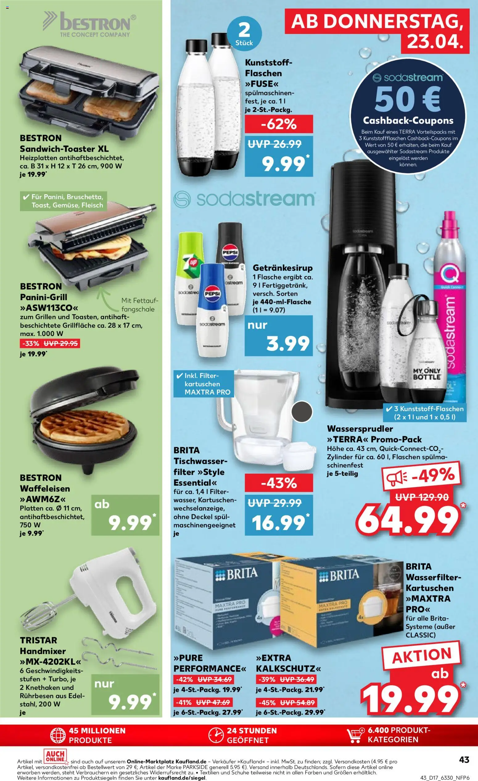 Kaufland Prospekt Hamburg	 – gültig ab 23.04.2026 | Seite: 43 | Produkte: Handmixer, Pepsi, Waffeleisen, Fleisch