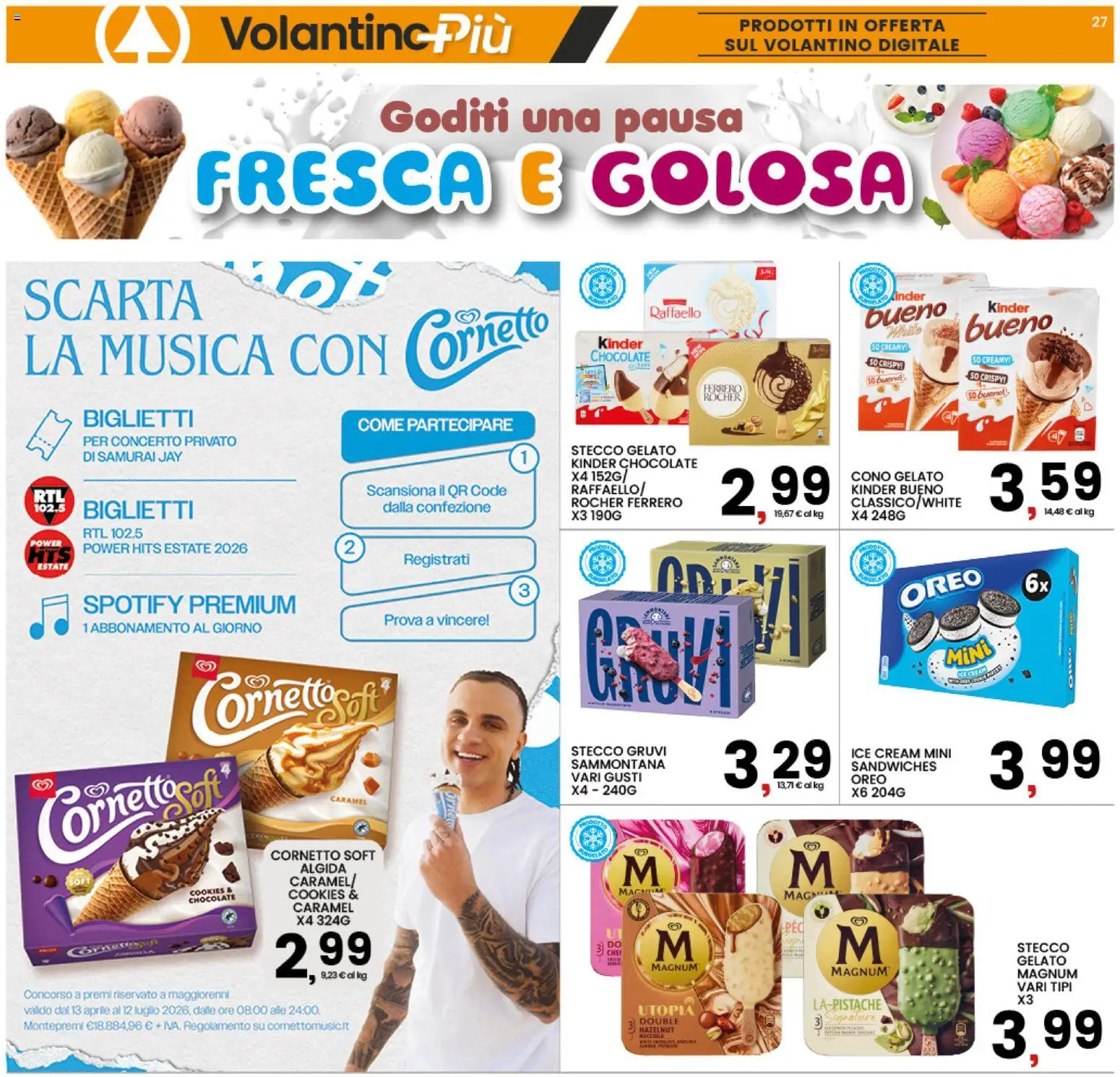 Volantino Interspar del 27.05.2026 | Pagina: 27 | Prodotti: Cornetto, Gelato