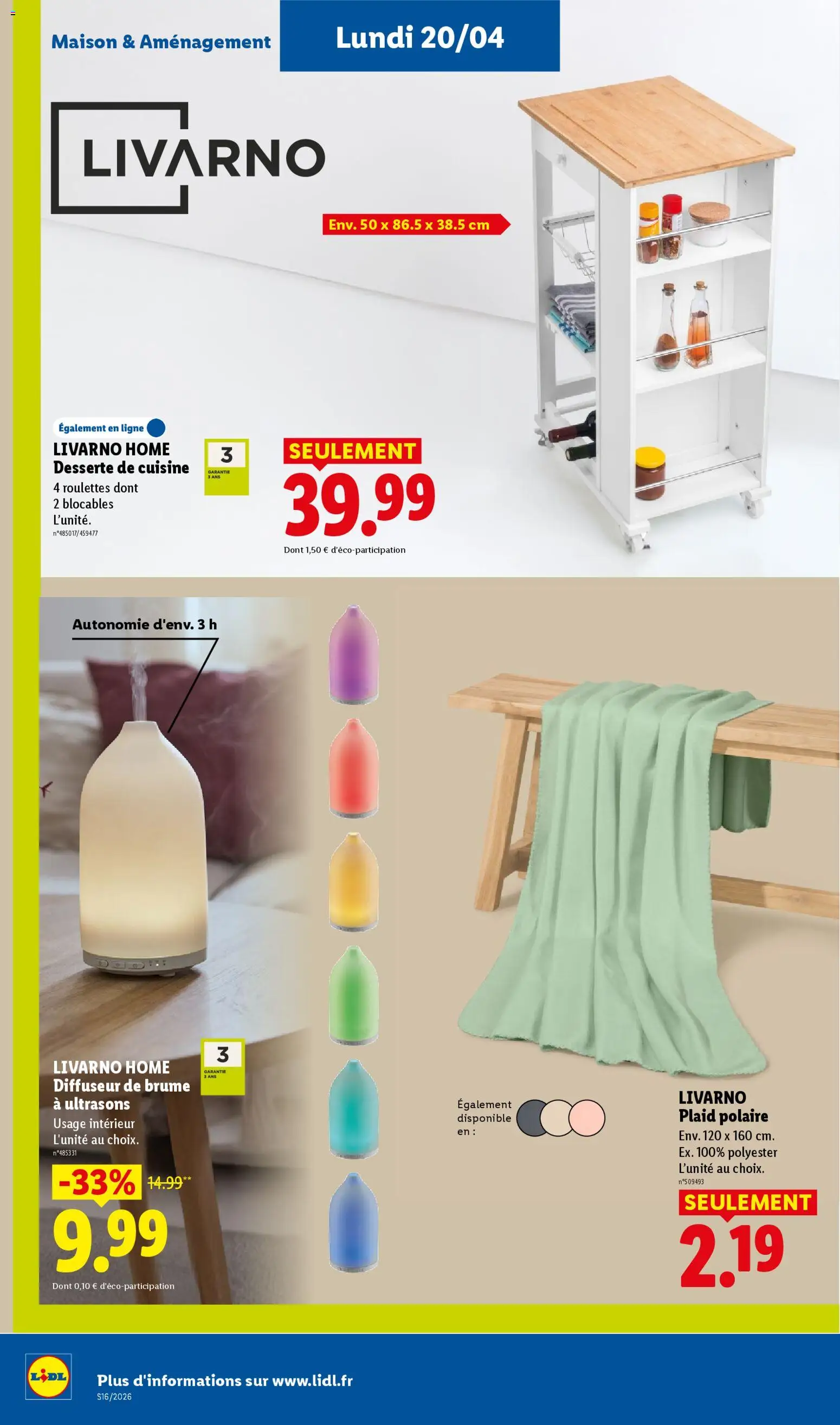 {H1} | Page: 17 | Produits: Diffuseur, Desserte de cuisine