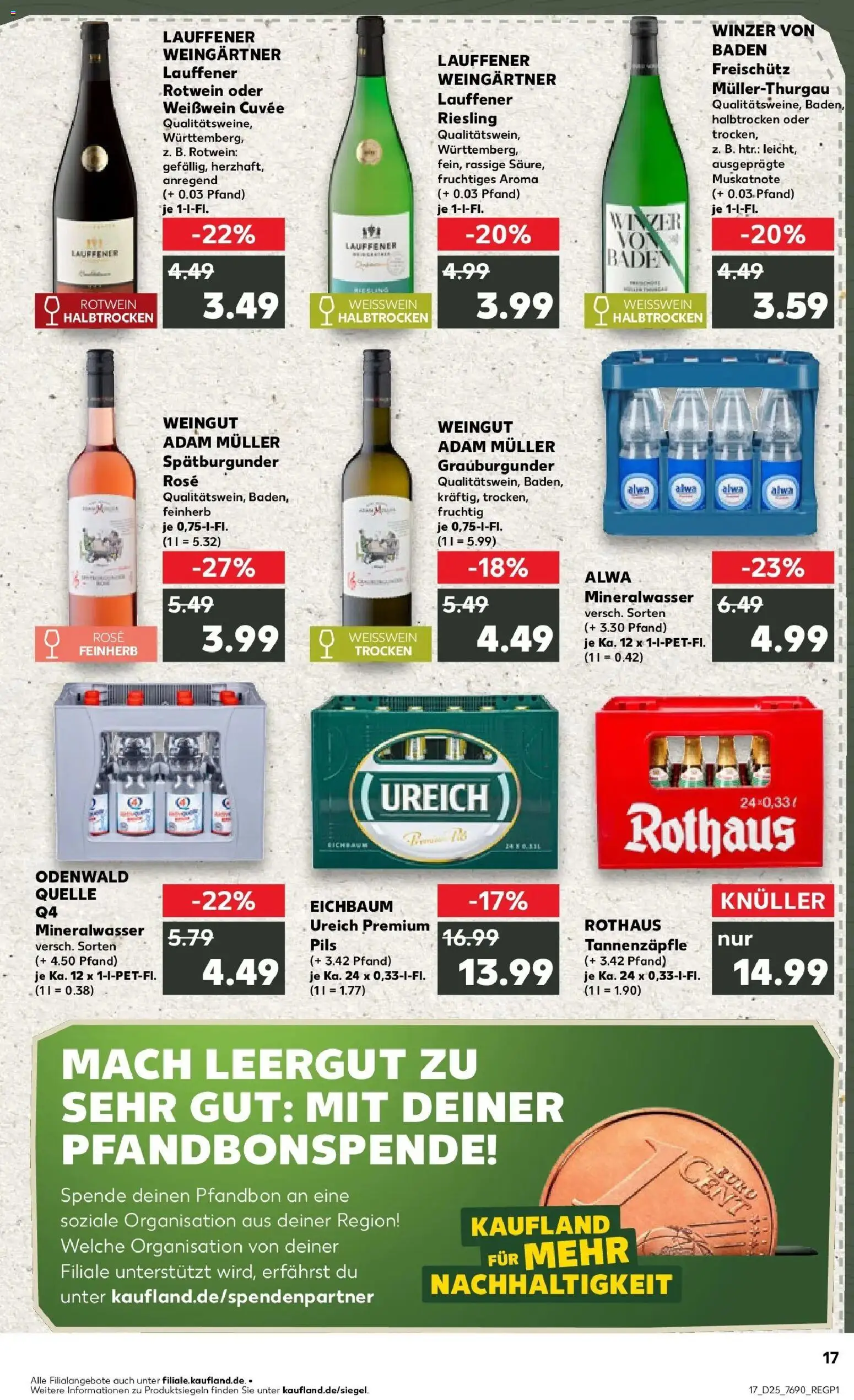Kaufland Prospekt Dossenheim – gültig ab 15.06.2026 | Seite: 2 | Produkte: Weißwein, Rotwein, Pils, Mineralwasser