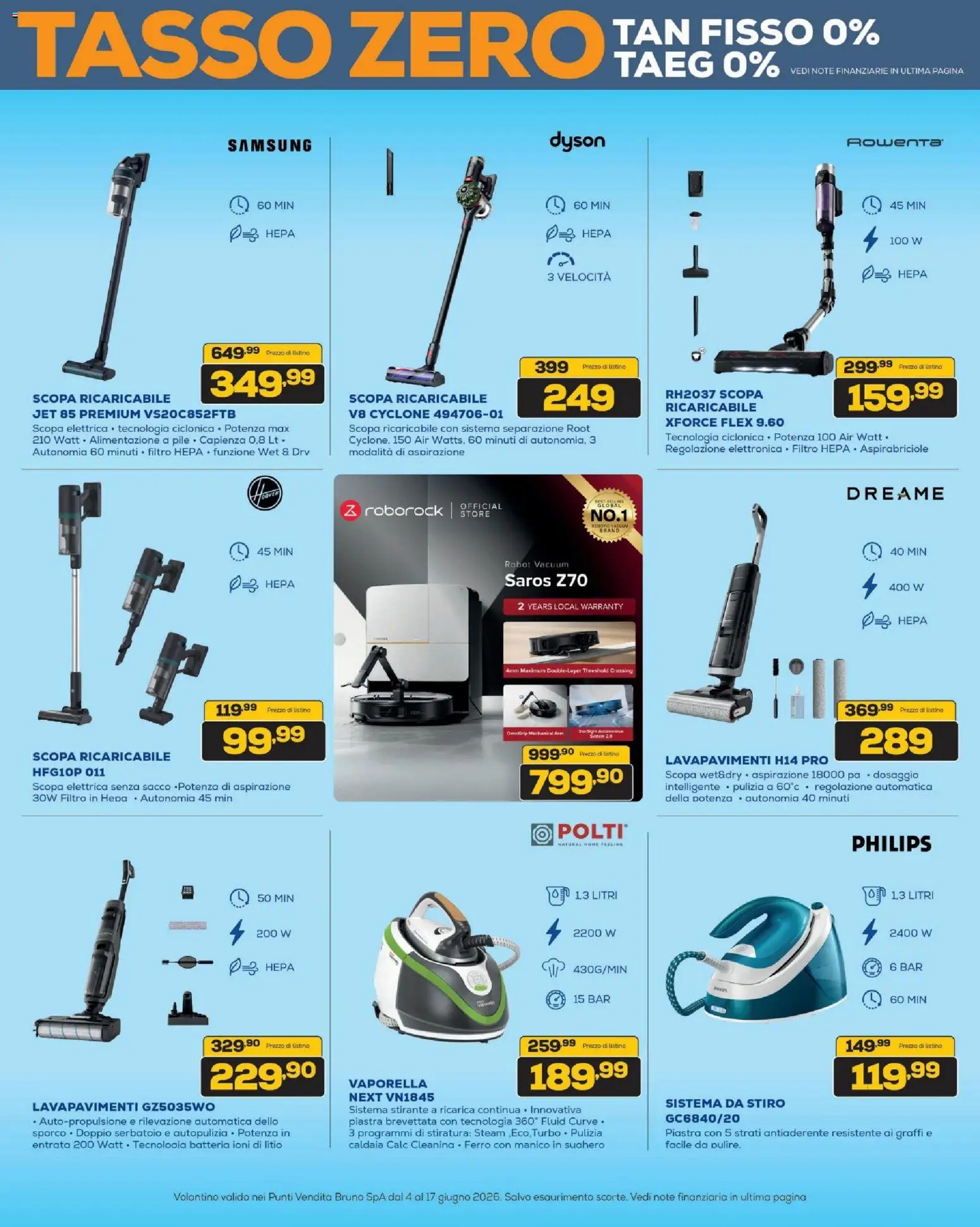 Volantino BRUNO del 04.06.2026 | Pagina: 25 | Prodotti: Robot, Dyson, Batteria, Samsung