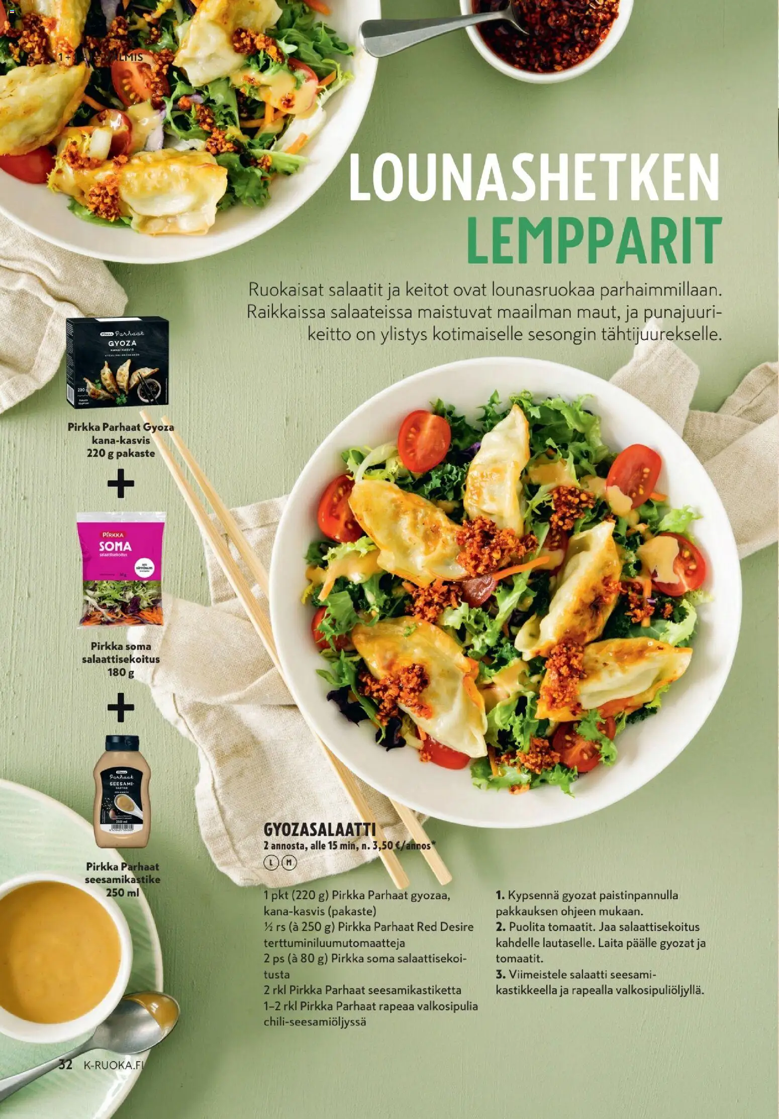 K-Market - K-Ruoka – voimassa 26/08/2026 alkaen | Sivu: 32 | Tuotteet: Salaattisekoitus, Keitto, Salaatti, Punajuuri