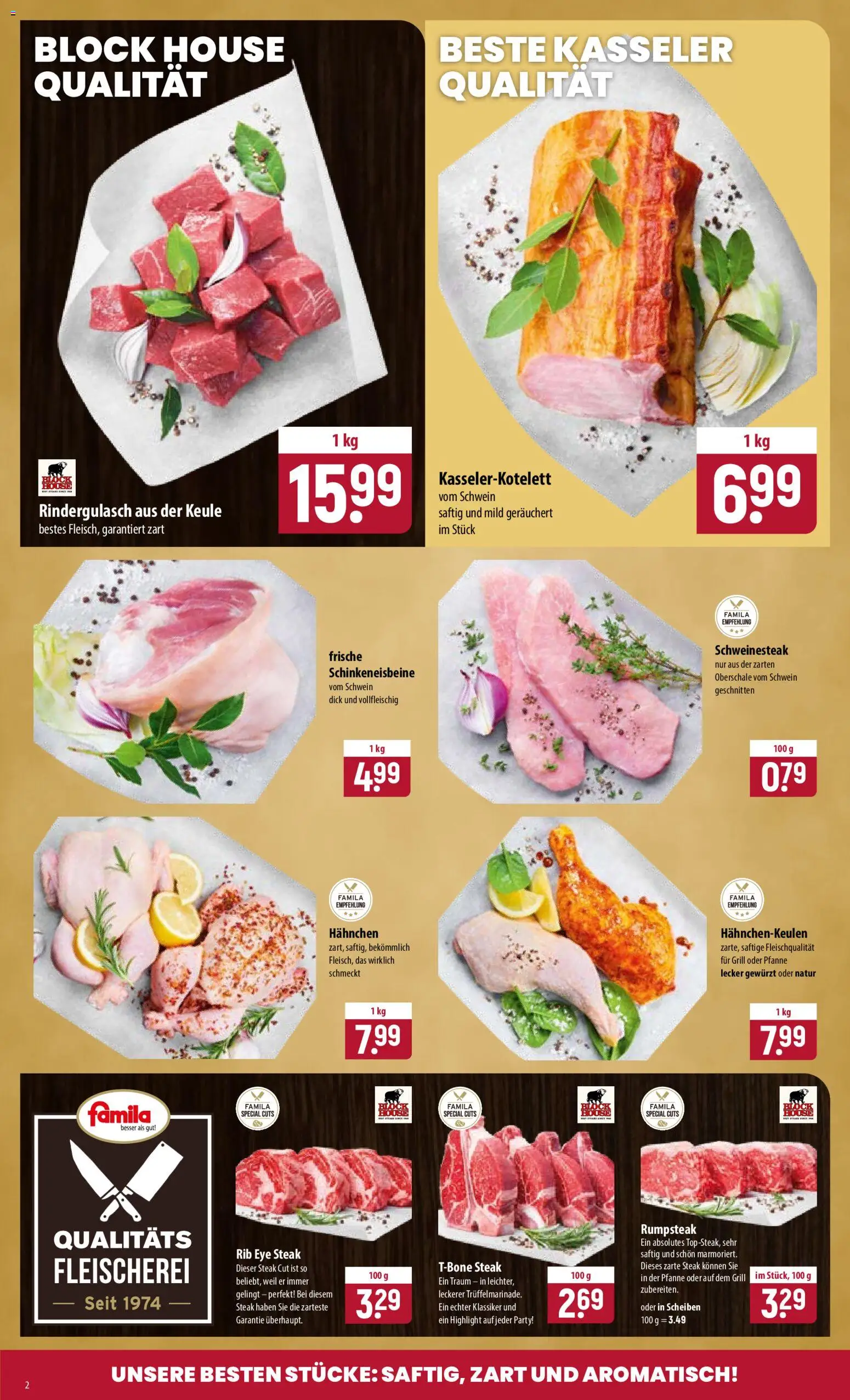 Famila Prospekt – gültig ab 31.08.2026 | Seite: 2 | Produkte: Rumpsteak, Grill, Hahnchen, Steak
