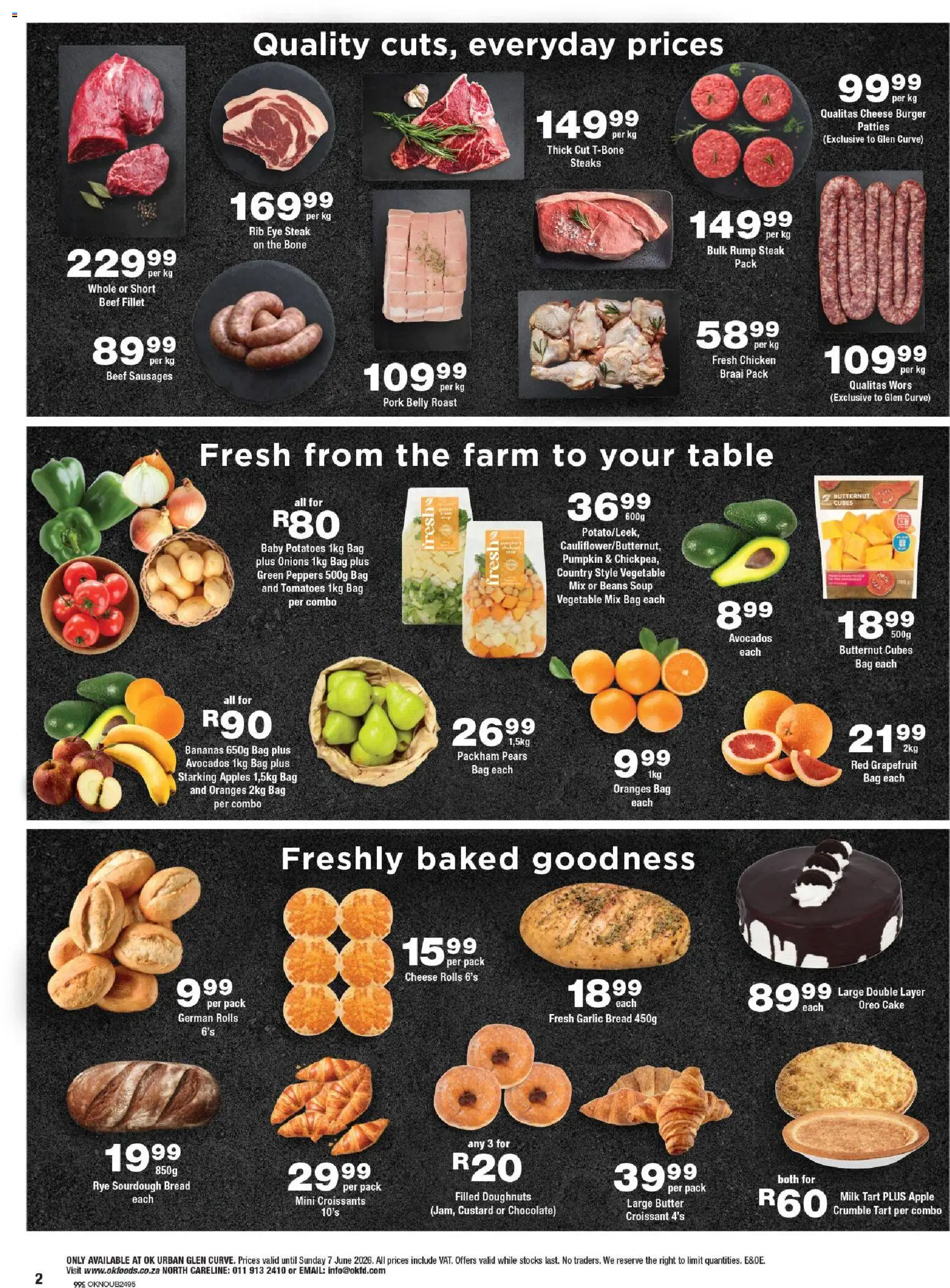 New OK Foods catalogue – valid from 25.05.2026 | Page: 2 | Products: Cake, Chicken, Soup, Grapefruit