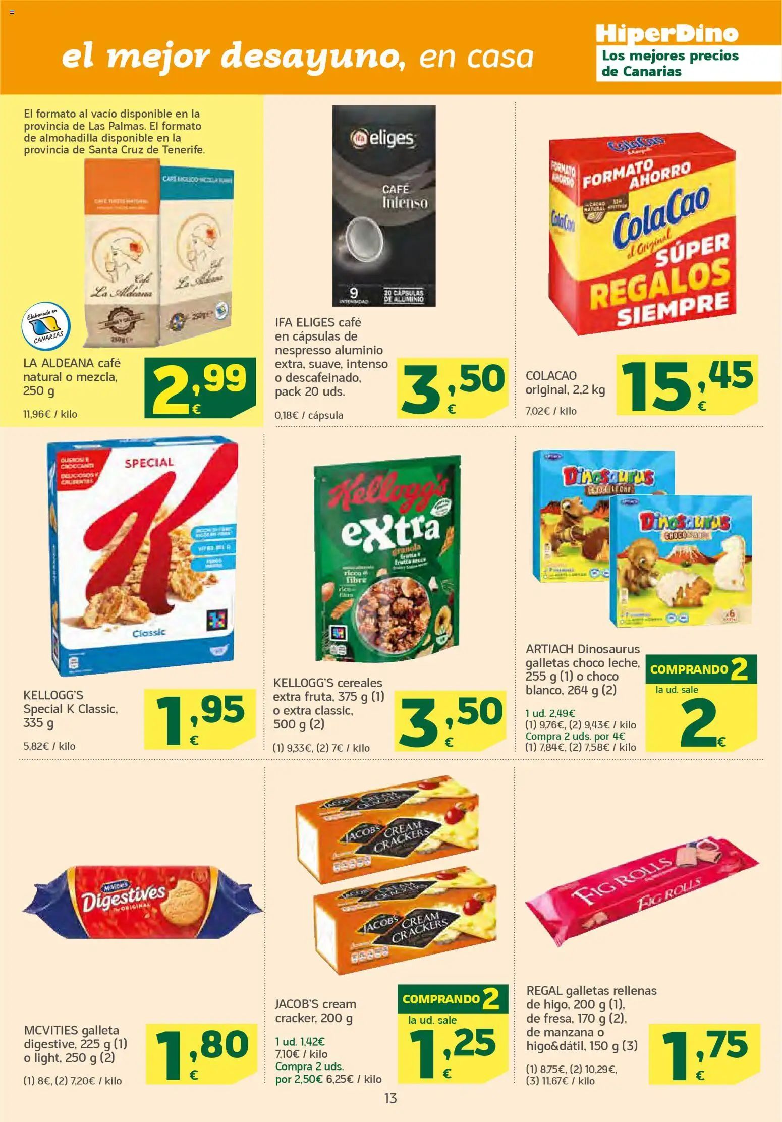 HiperDino folleto │ válido desde el 10.03.2026 | Página: 13 | Productos: Café, Cereales, Galletas, Galletas rellenas