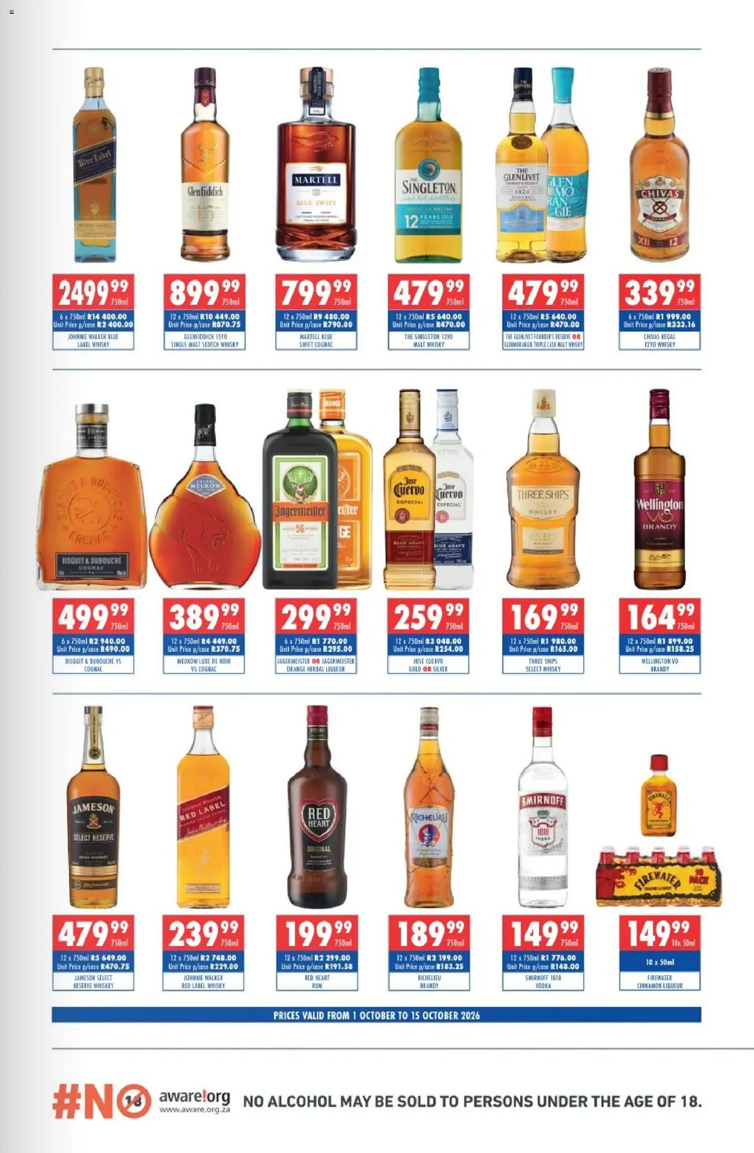 New Ultra Liquors catalogue – valid from 01/10/2026 | Page: 2 | Products: Jägermeister, Alcohol, Brandy, Cognac