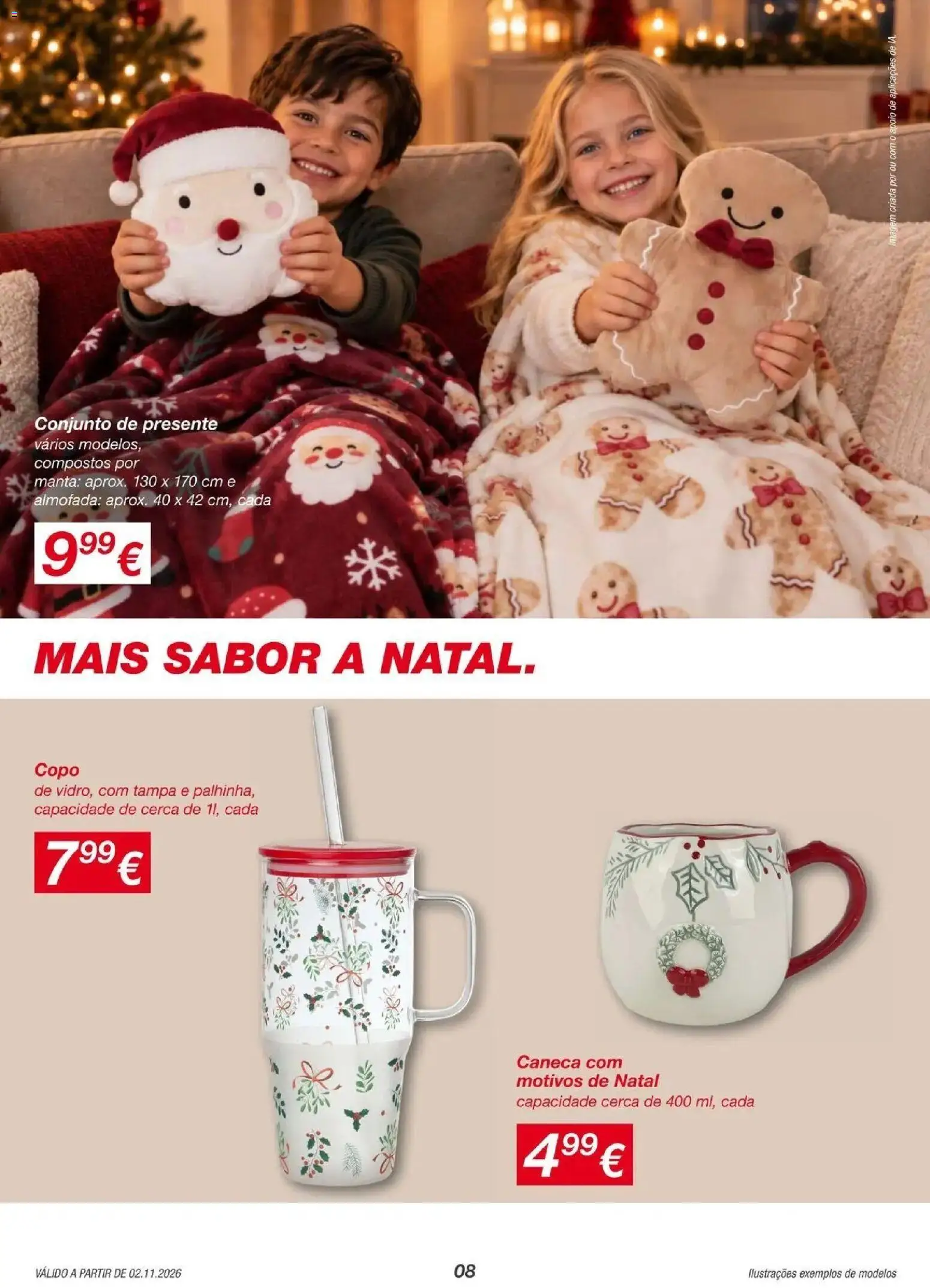 KIK - O Natal é para todos » de 30/10/2026 - 07/11/2026 | Página: 8 | Produtos: Caneca, Almofada, Manta