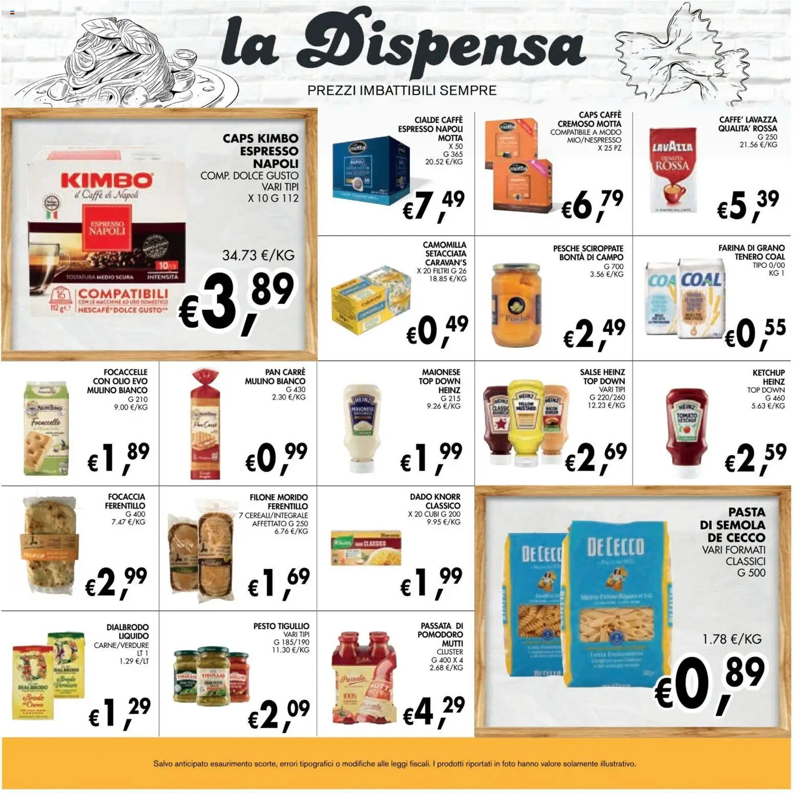Volantino Coal del 10/09/2026 | Pagina: 19 | Prodotti: De Cecco, Maionese, Olio, Pesche