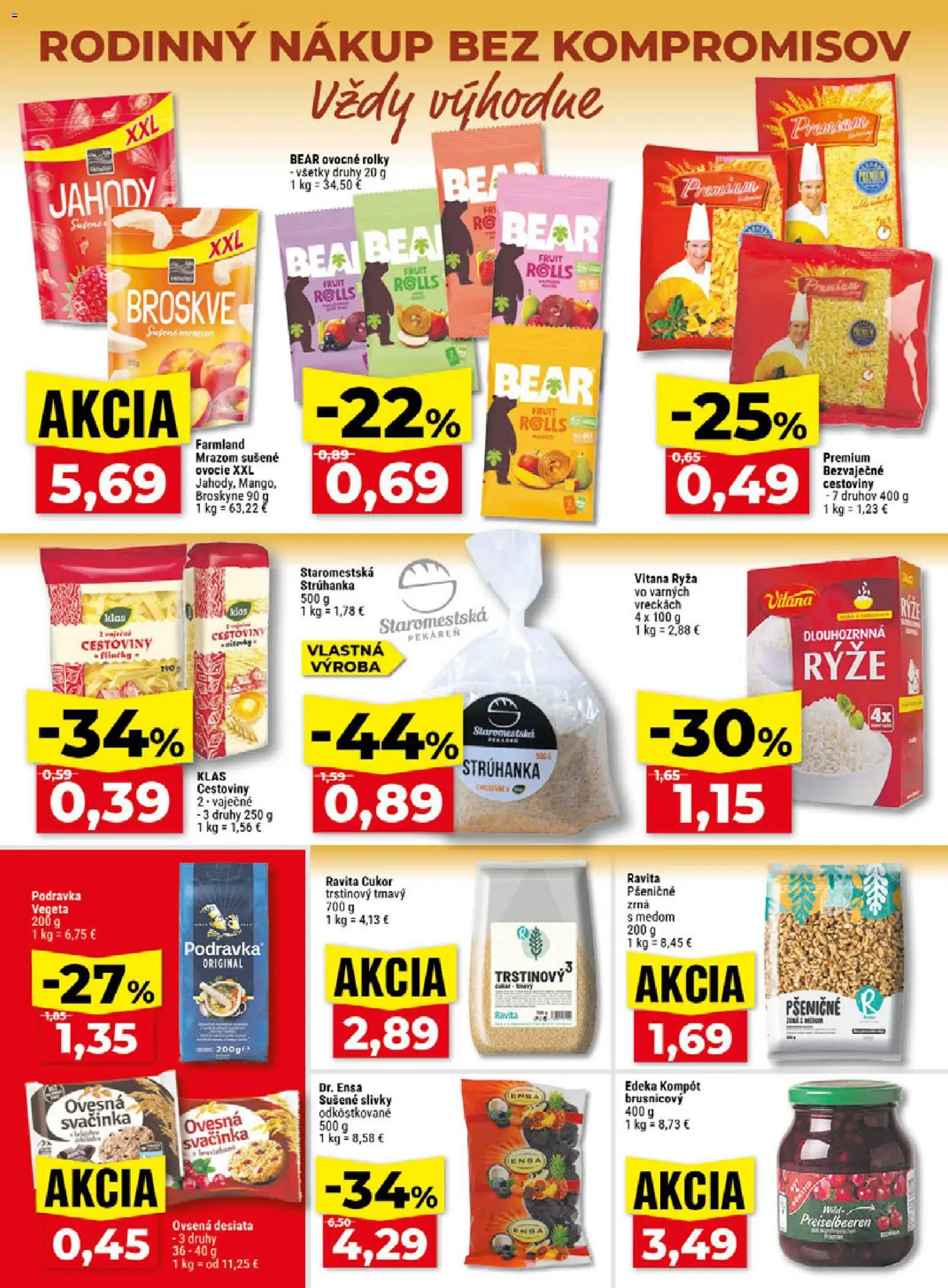 Nové Klas akcie – leták je platný od 26.10.2026 | Strana: 15 | Produkty: Pekáreň, Cukor, Sušené slivky, Ovocie