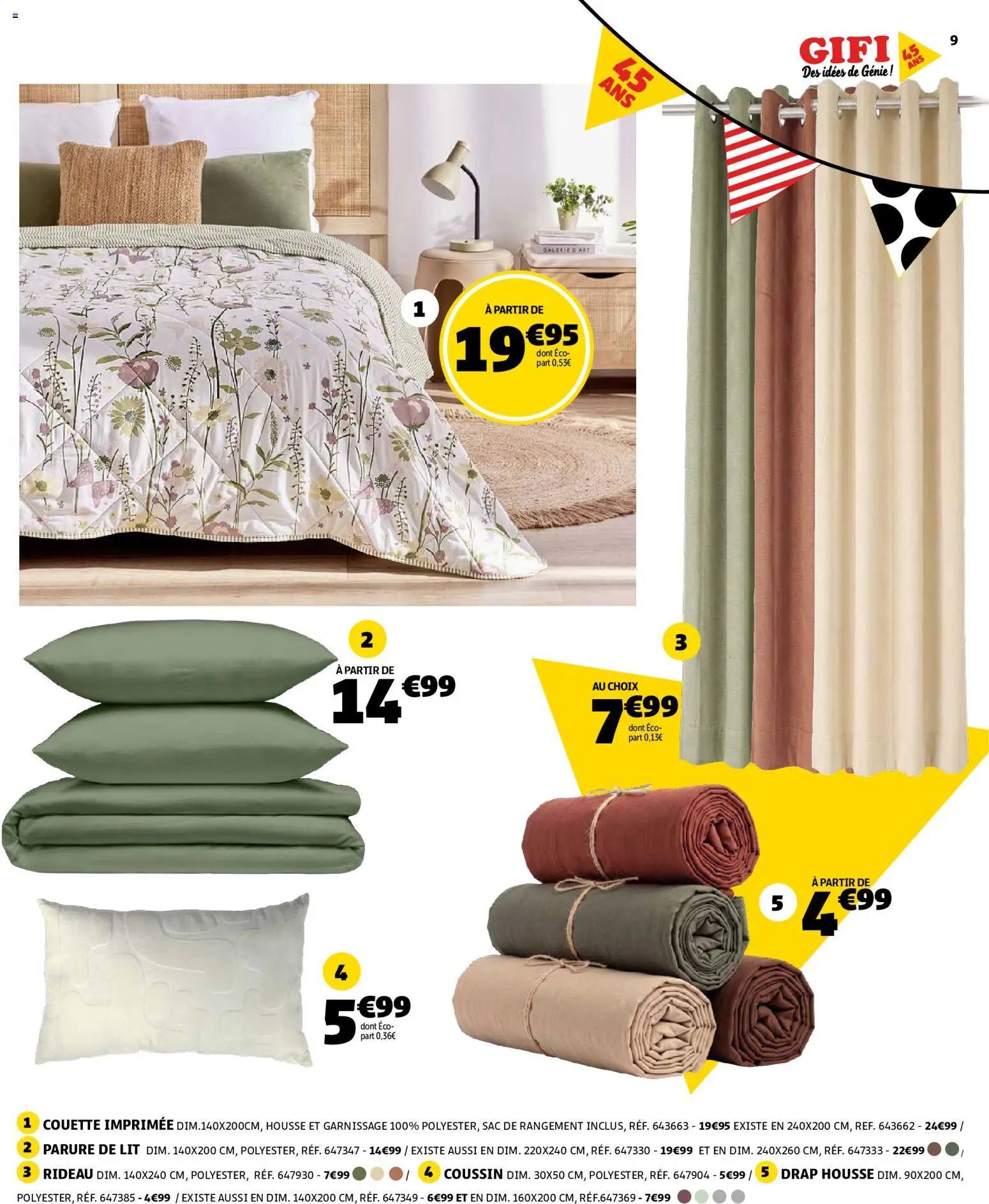 {H1} | Page: 9 | Produits: Parure de lit, Lit, Couette imprimée, Rideau