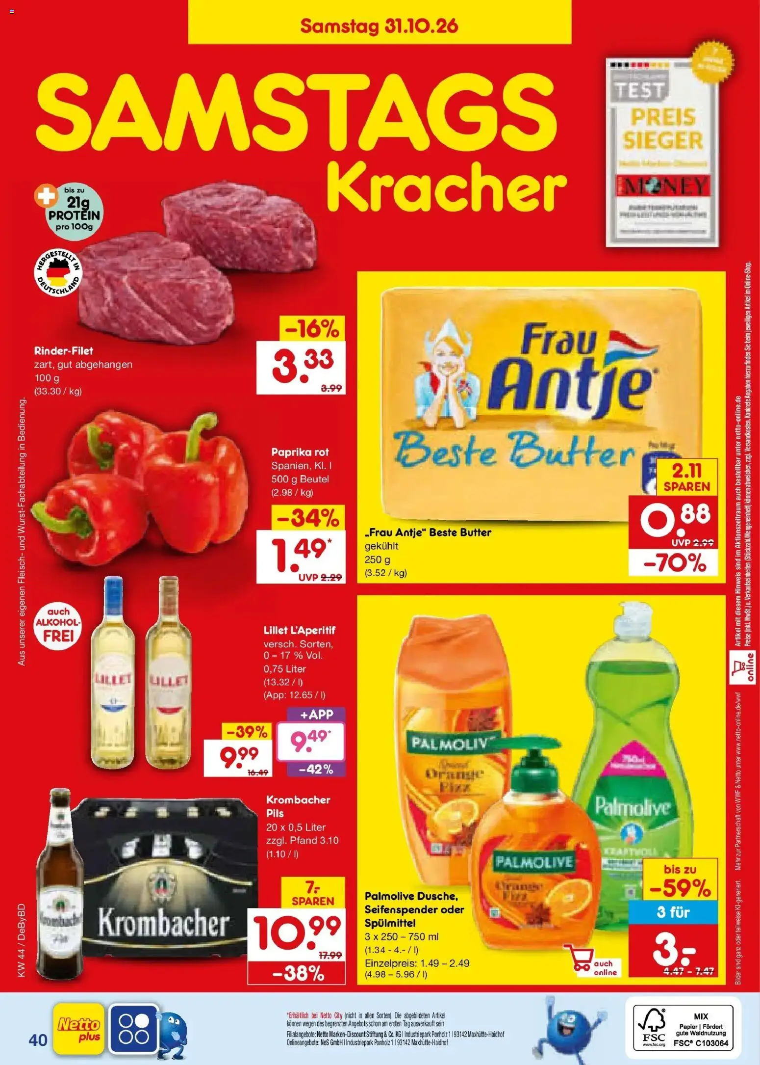 Netto Marken-Discount Prospekt Buttenwiesen – gültig ab 26.10.2026 | Seite: 54 | Produkte: Pils, Seifenspender, Alkohol, Krombacher