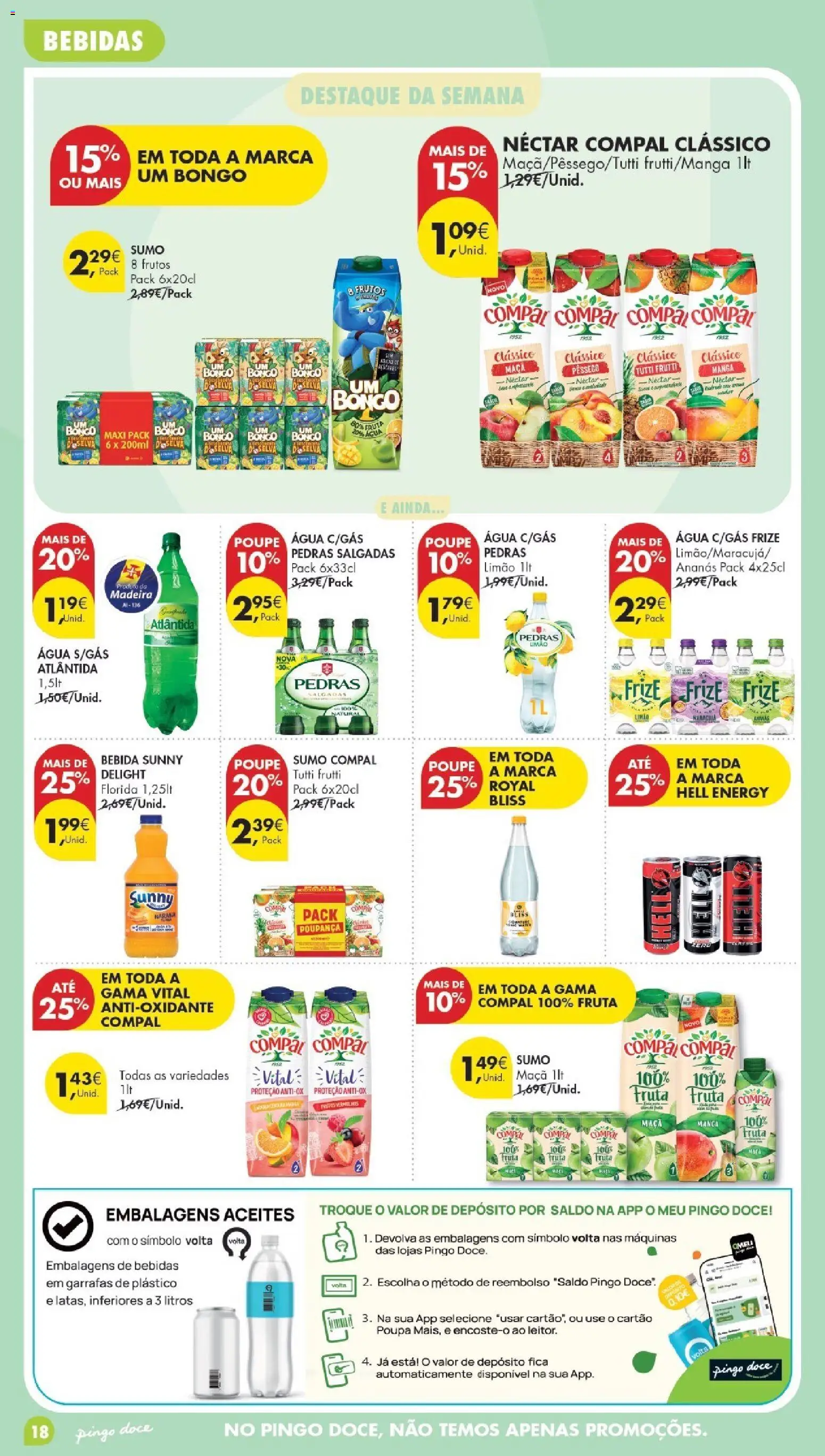 Pingo Doce Poupe Esta Semana Madeira │ válido de 21/07/2026 | Página: 18 | Produtos: Agua, Maça, Sumo, Bebida