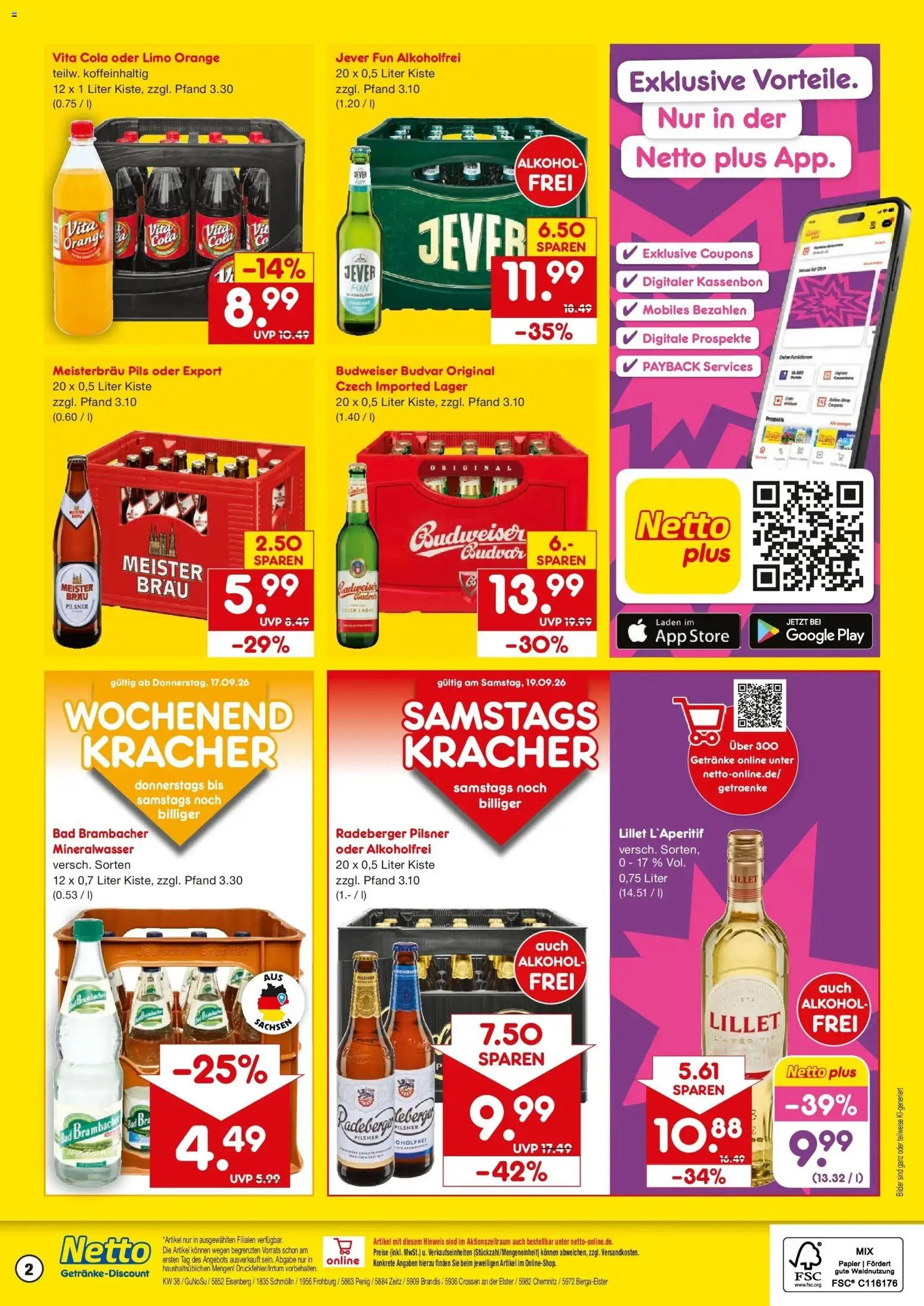 Netto Marken-Discount Prospekt Frohburg – gültig ab 14.09.2026 | Seite: 2 | Produkte: Cola, Bad, Mineralwasser, Bilder