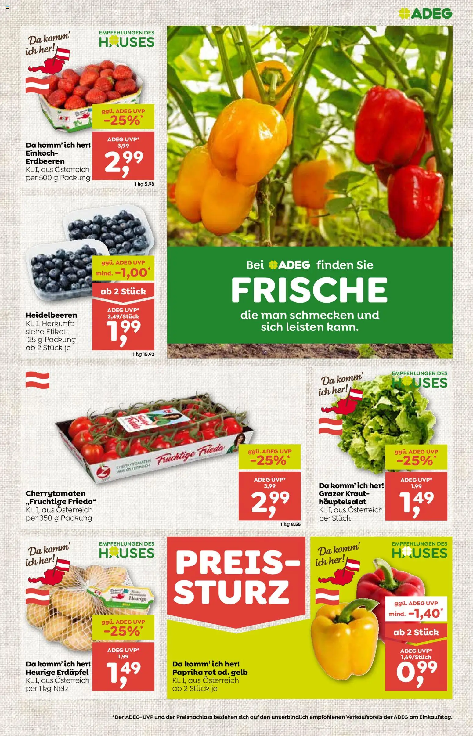 ADEG Flugblatt gültig ab 03.06.2026 | Seite: 3 | Produkte: Erdbeeren, Kraut