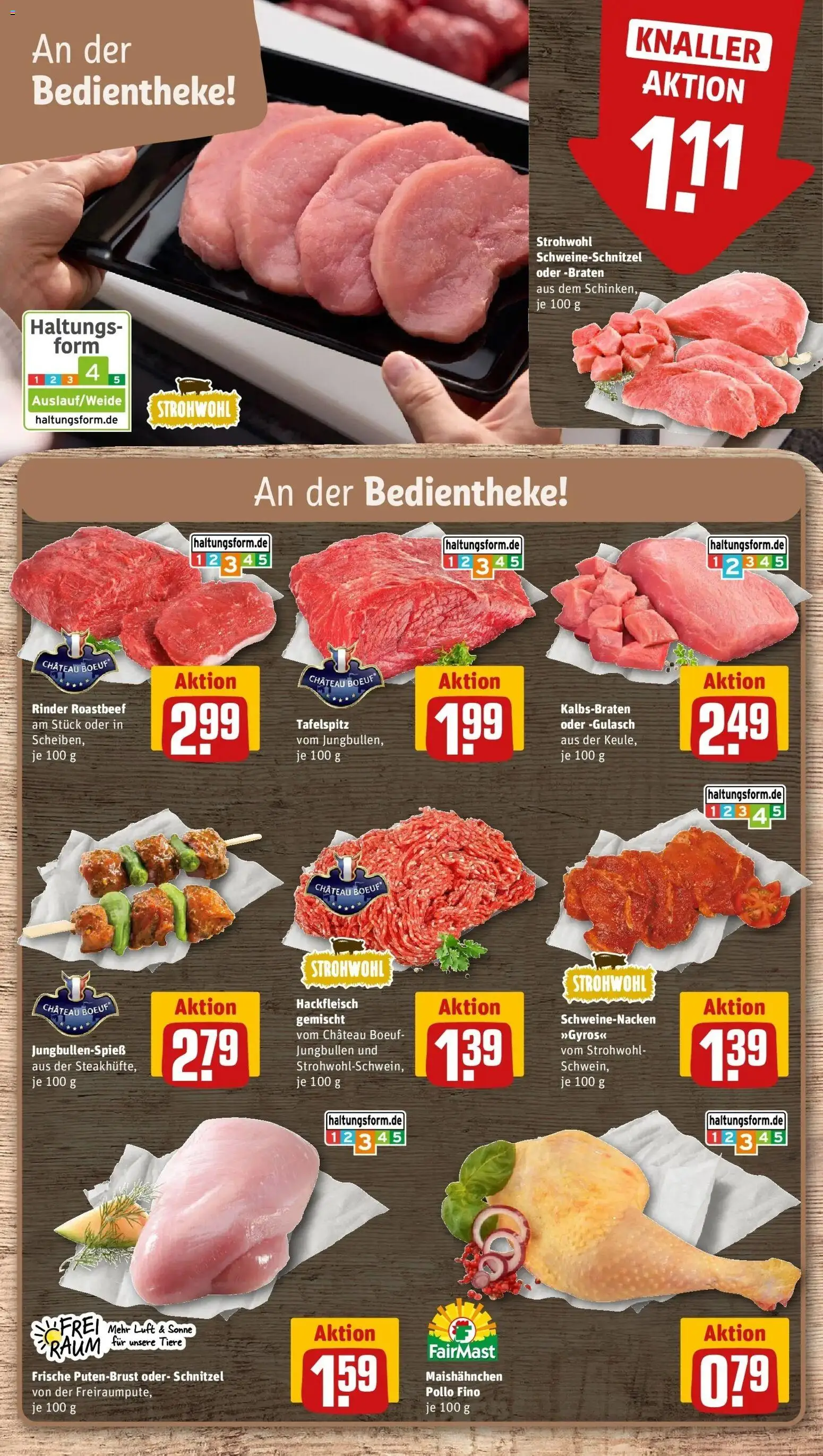 Rewe Prospekt Scheuerfeld – gültig ab 27.07.2026 | Seite: 6 | Produkte: Schnitzel, Roastbeef, Gulasch, Hackfleisch