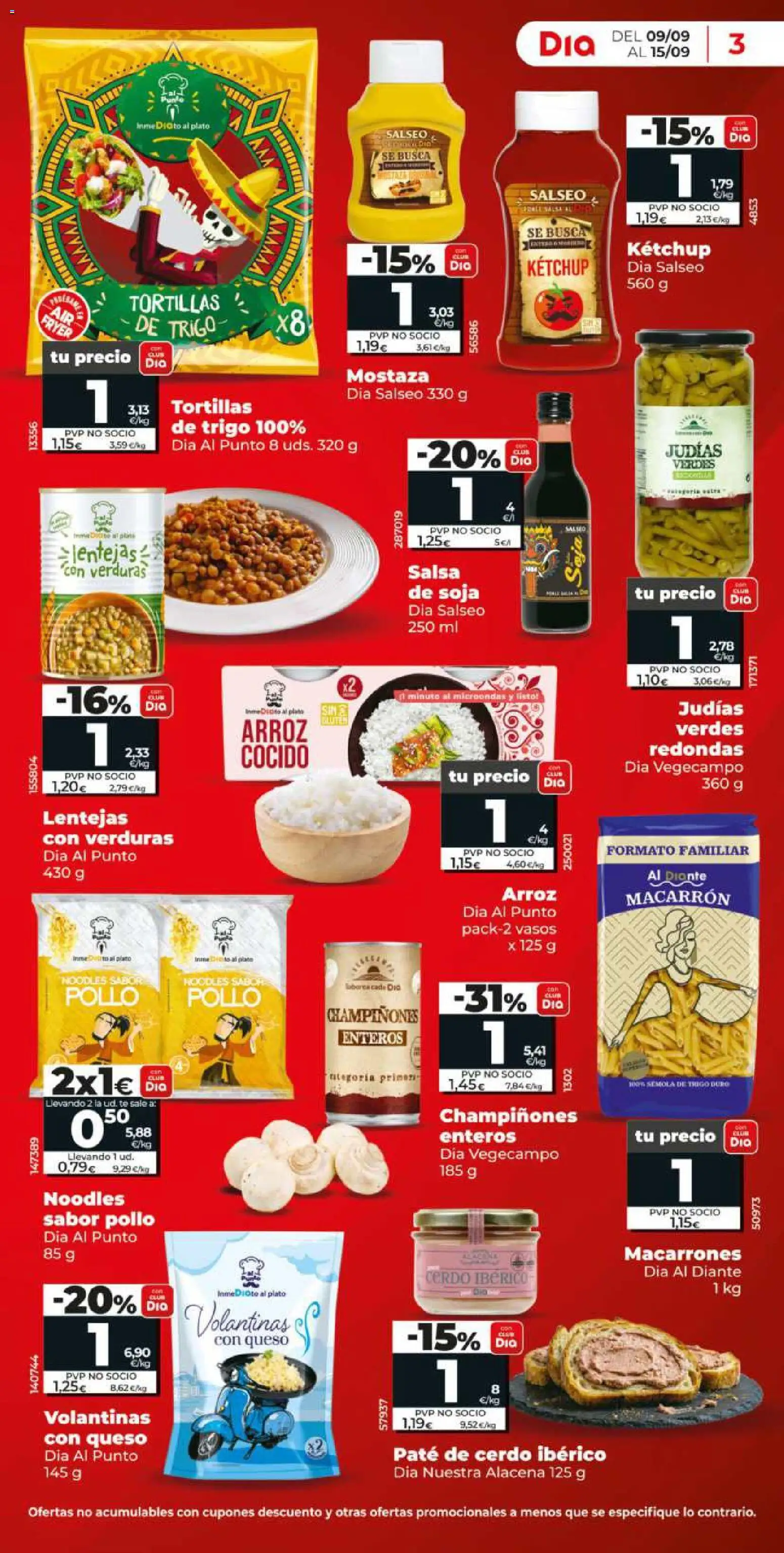 Dia - folleto │ válido desde el 09/09/2026 | Página: 3 | Productos: Verduras, Tortillas, Té, Mostaza