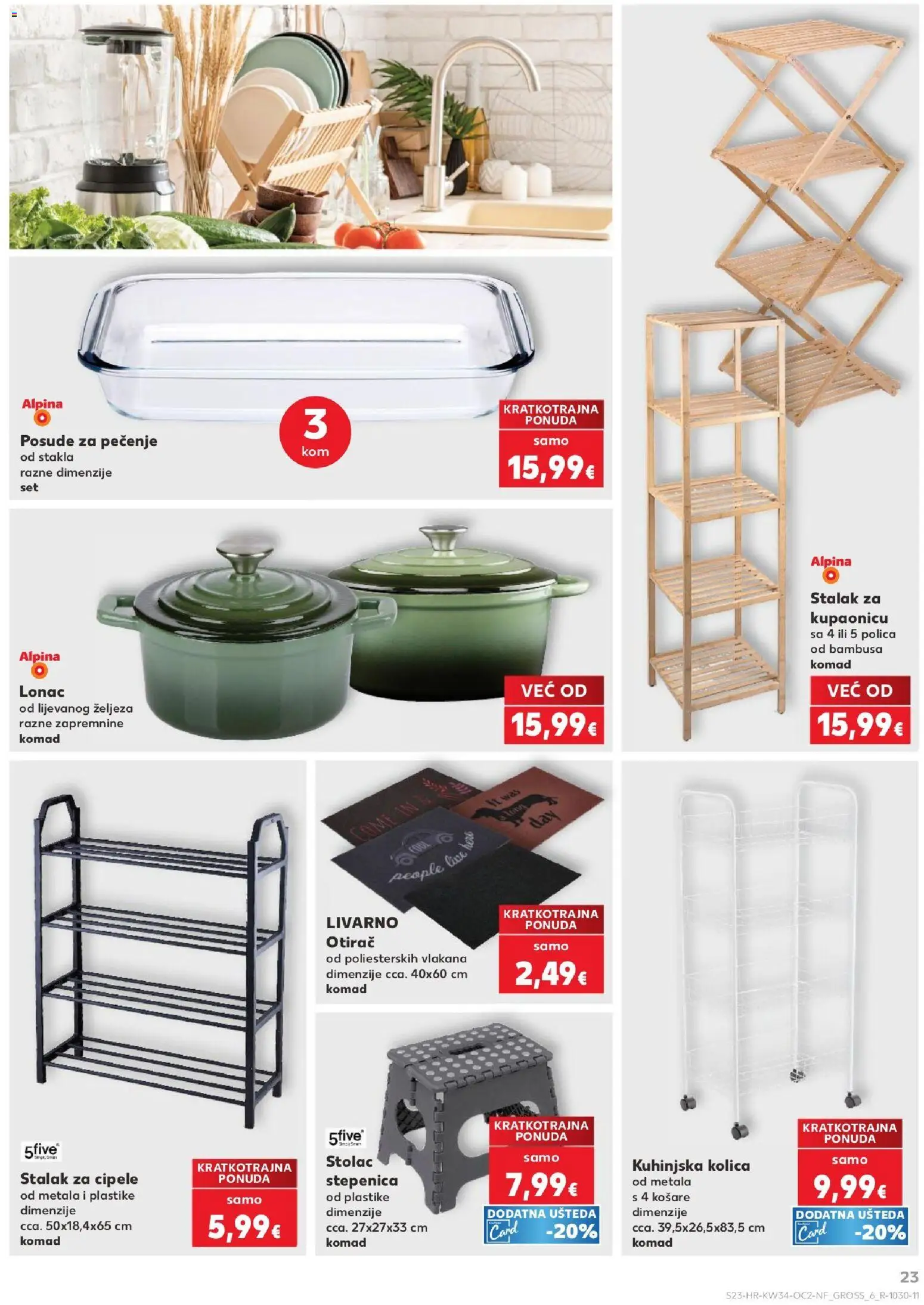 Kaufland katalog | vrijedi od 19.08.2026 | Stranica: 23 | Proizvodi: Polica, Otirač, Košare, Lonac