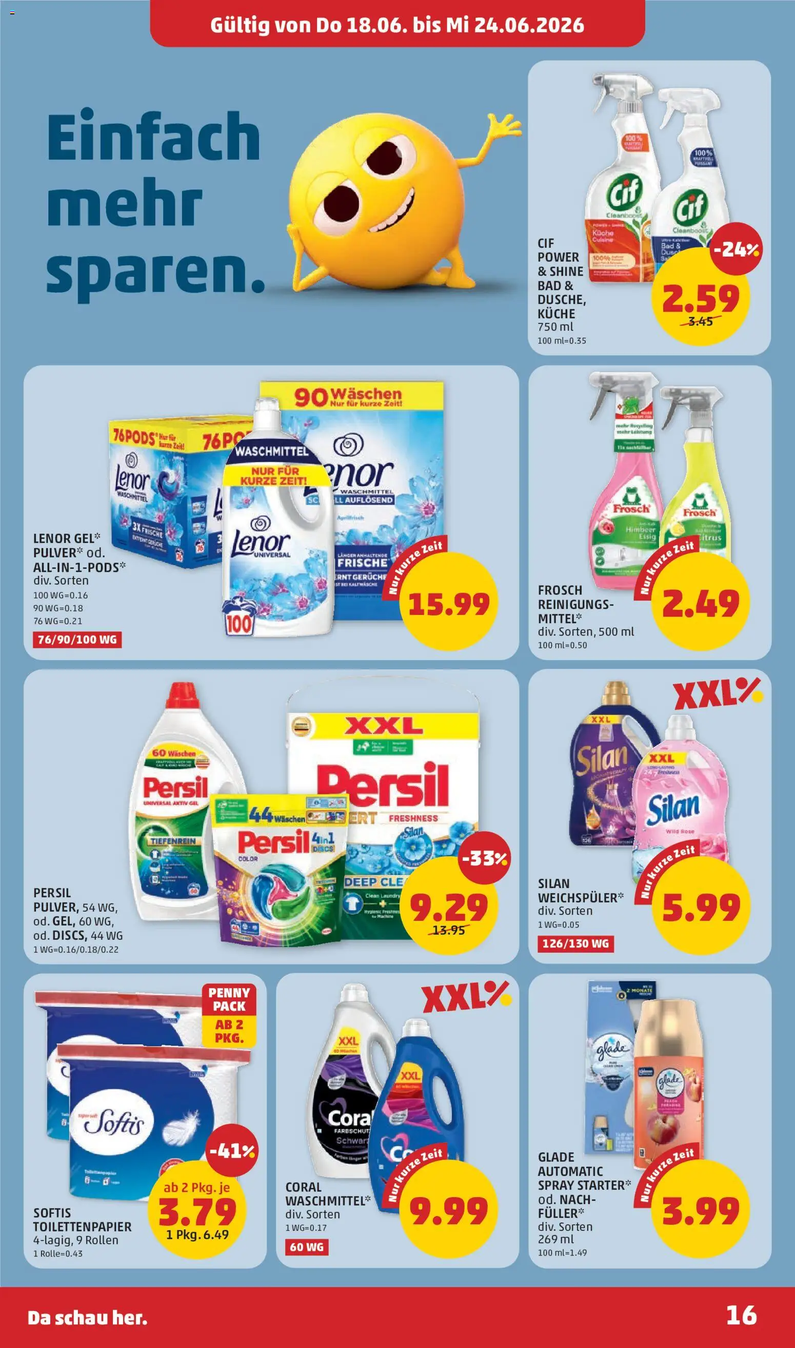 Penny Markt Schmankerl Post gültig ab 18.06.2026 | Seite: 16 | Produkte: Bad, Waschmittel